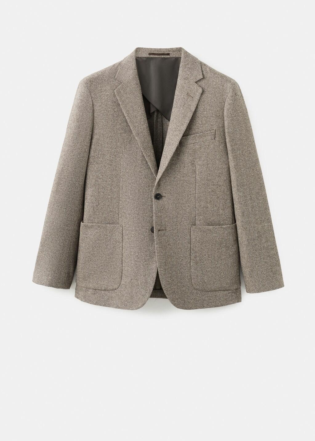 Brown Slim-Fit Wool-Blend Blazer, 0201_30, large image number 7