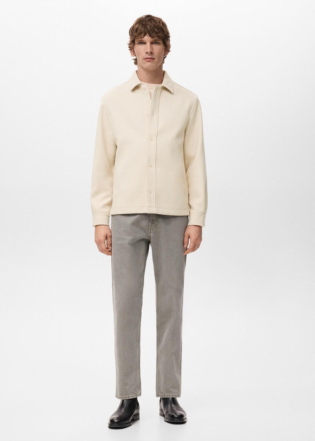 Brown Wool Overshirt With Buttons, Light Pastel Brown, large image number 0