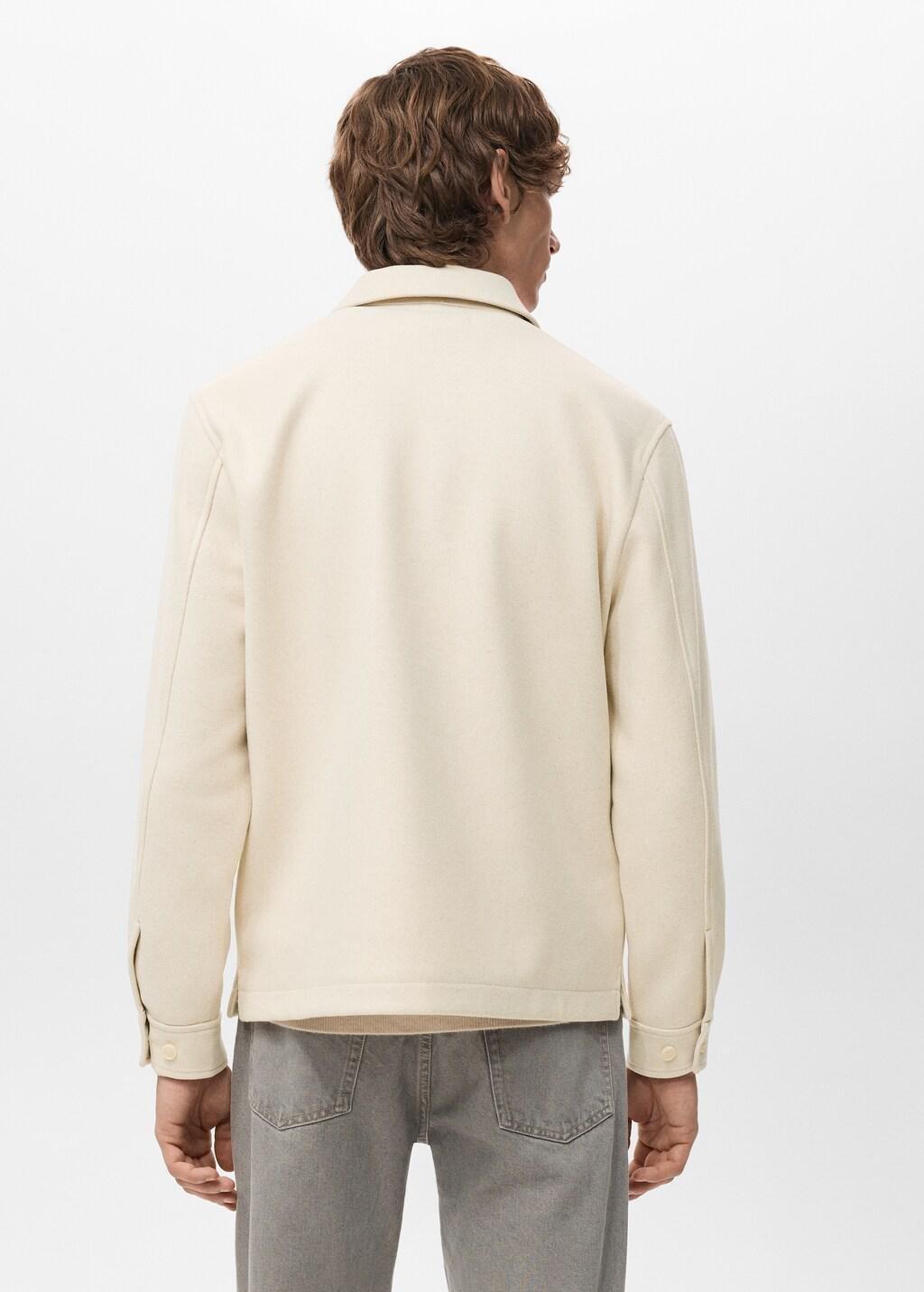 Brown Wool Overshirt With Buttons, Light Pastel Brown, large image number 2