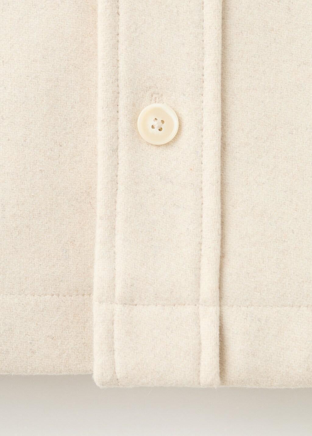 Brown Wool Overshirt With Buttons, Light Pastel Brown, large image number 5