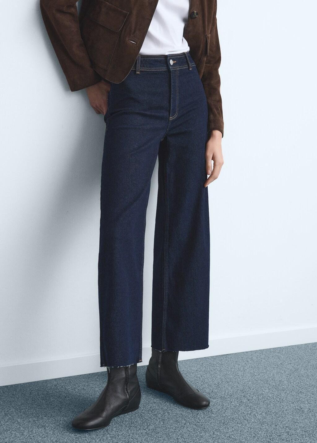 Blue Catherin Culotte High-Rise Jeans, Open Blue, large image number 3