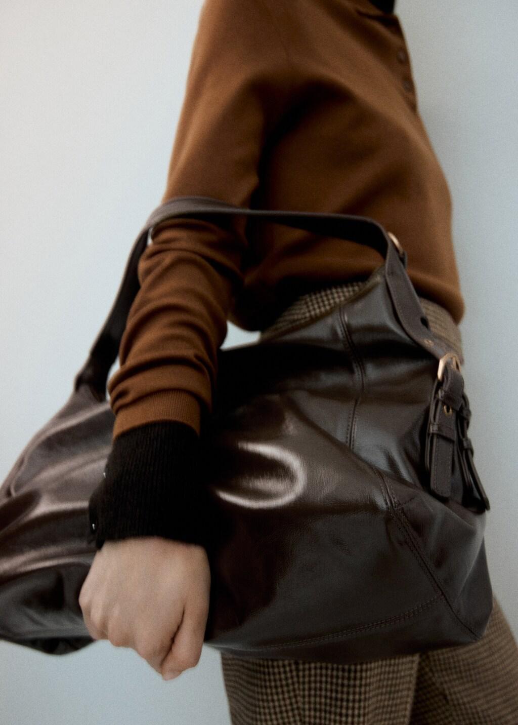 Khaki Shoulder Bag With Buckles Detail, Beige - Khaki, large image number 1