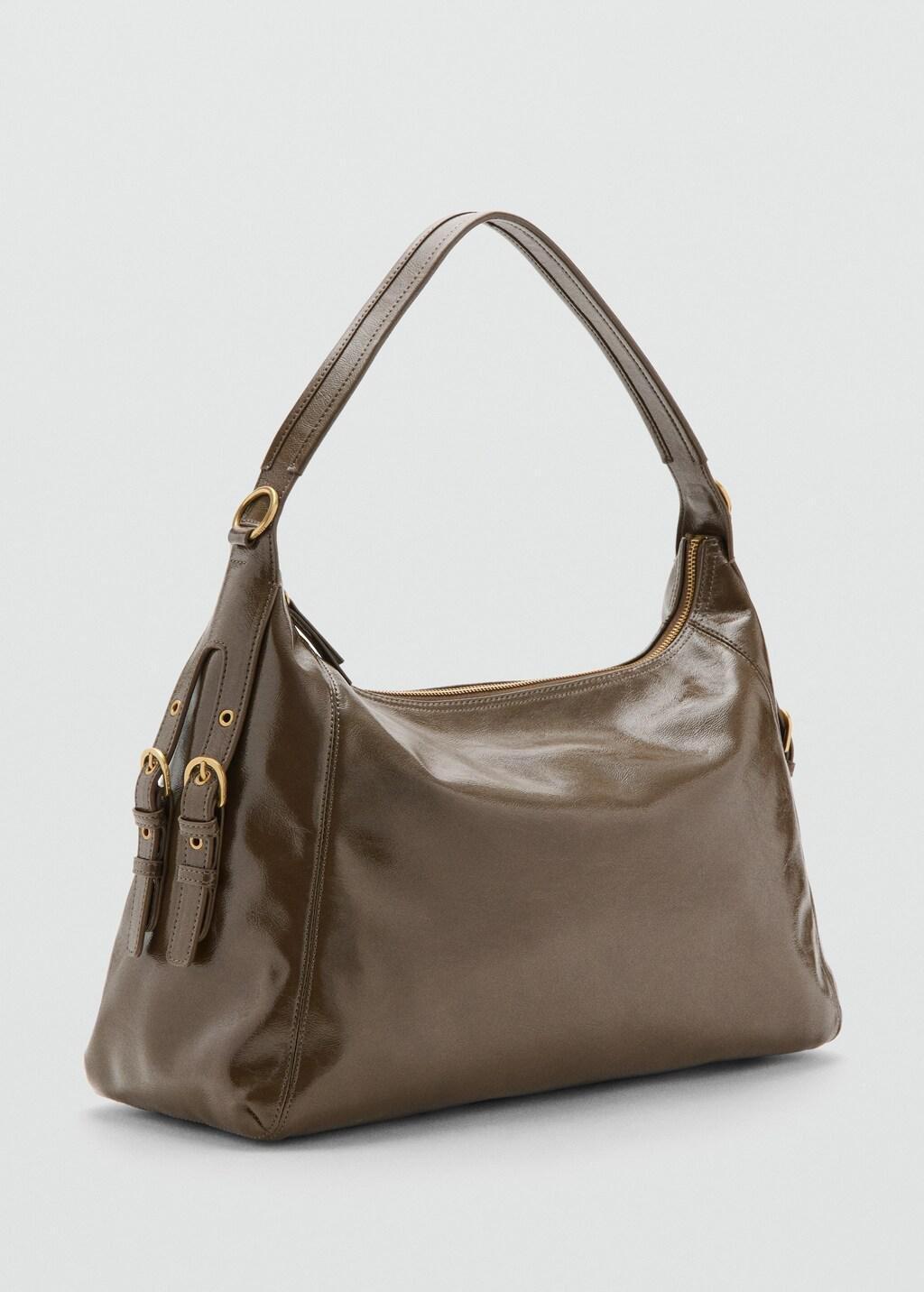 Khaki Shoulder Bag With Buckles Detail, Beige - Khaki, large image number 2
