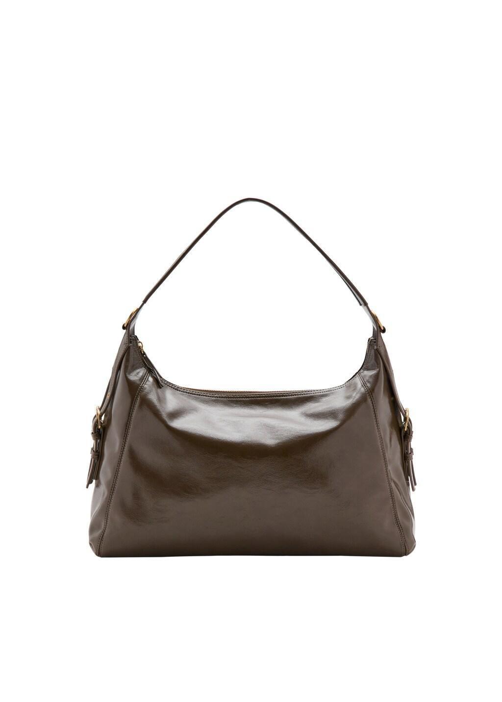 Khaki Shoulder Bag With Buckles Detail, Beige - Khaki, large image number 4