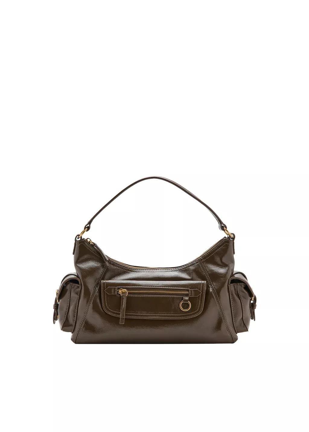 Brown Shoulder Bag With Pockets, Beige - Khaki, large image number 2