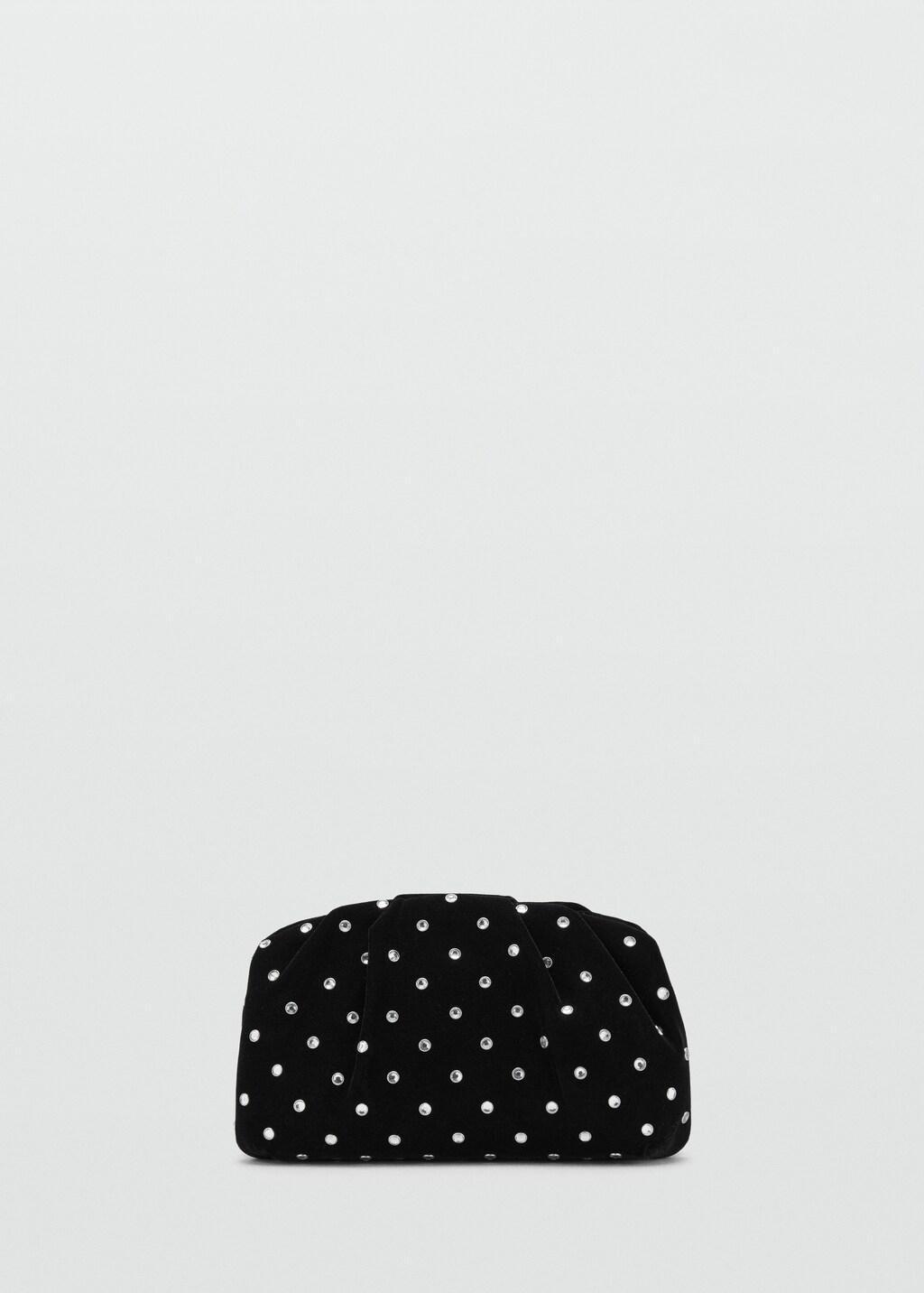 Black Velvet Strass Clutch, Black, large image number 7