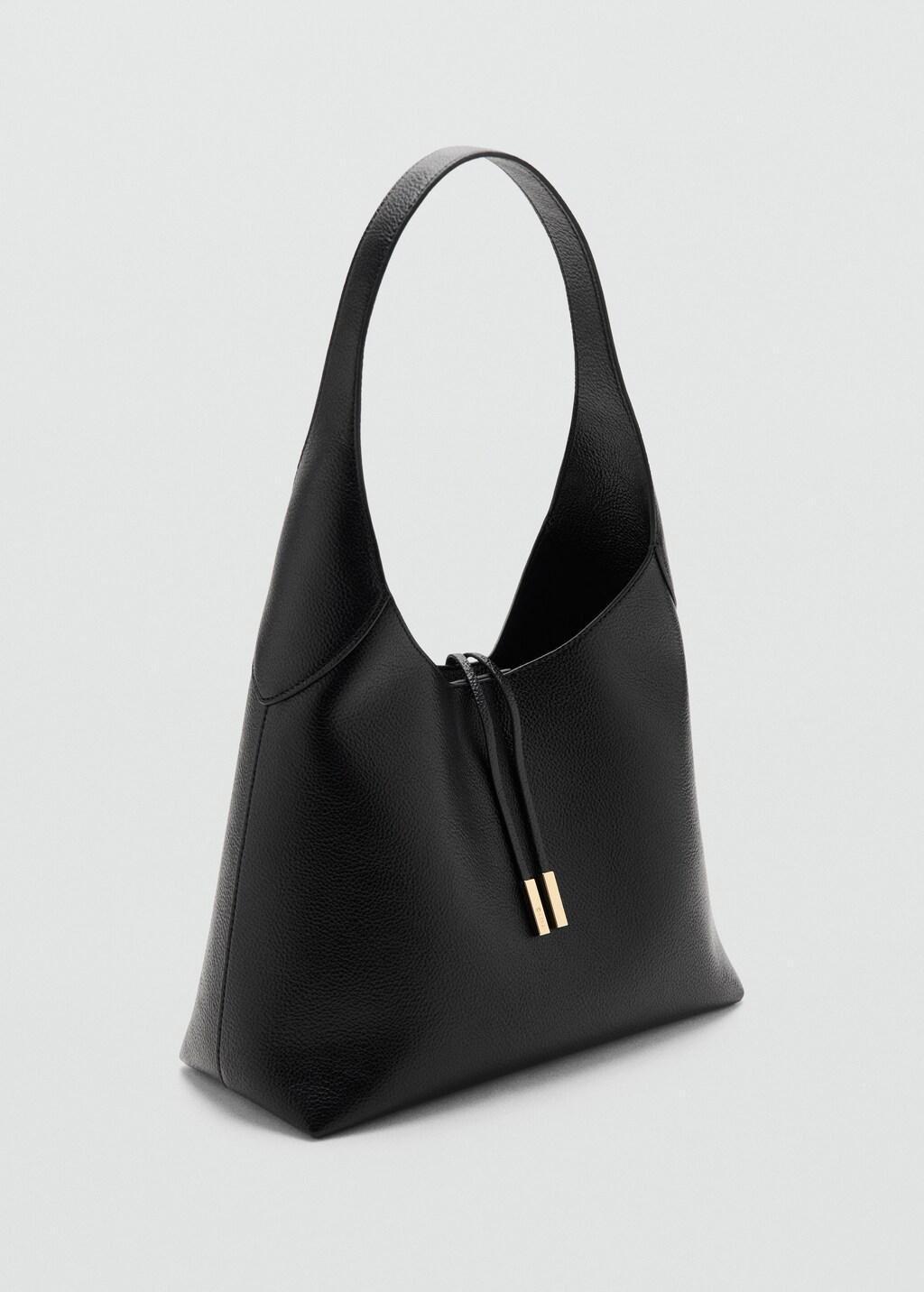 Black Shoulder Bag With Metal Detail, Black, large image number 0