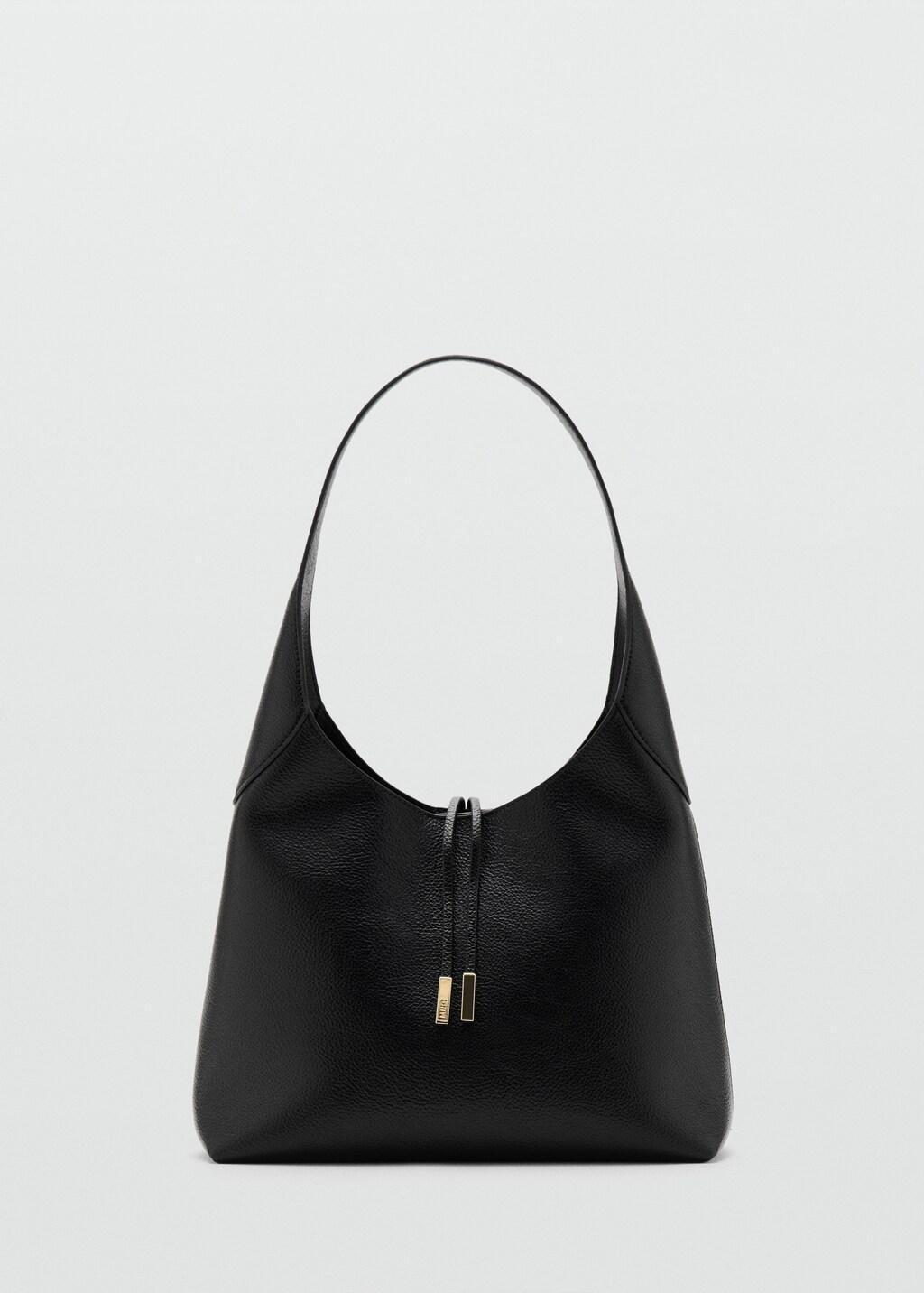 Black Shoulder Bag With Metal Detail, Black, large image number 3