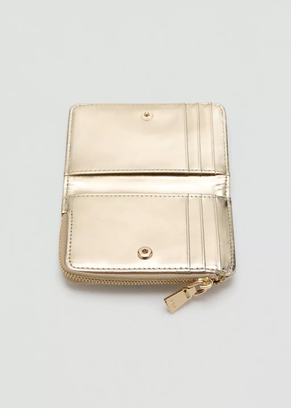 Gold Small Padded Wallet, Gold, medium