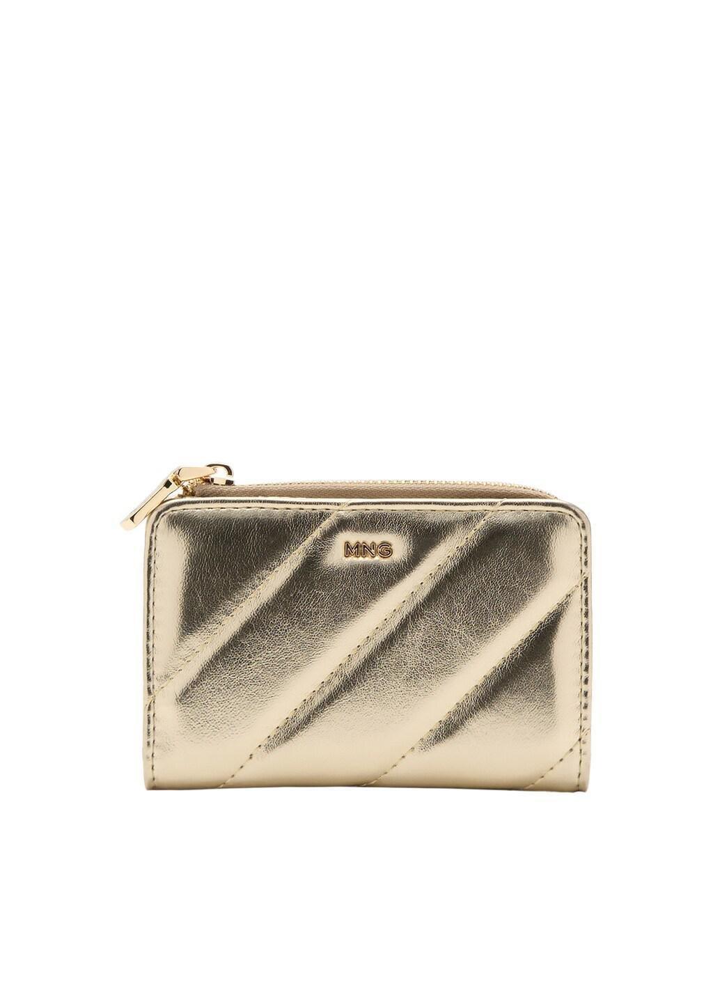 Gold Small Padded Wallet, Gold, medium