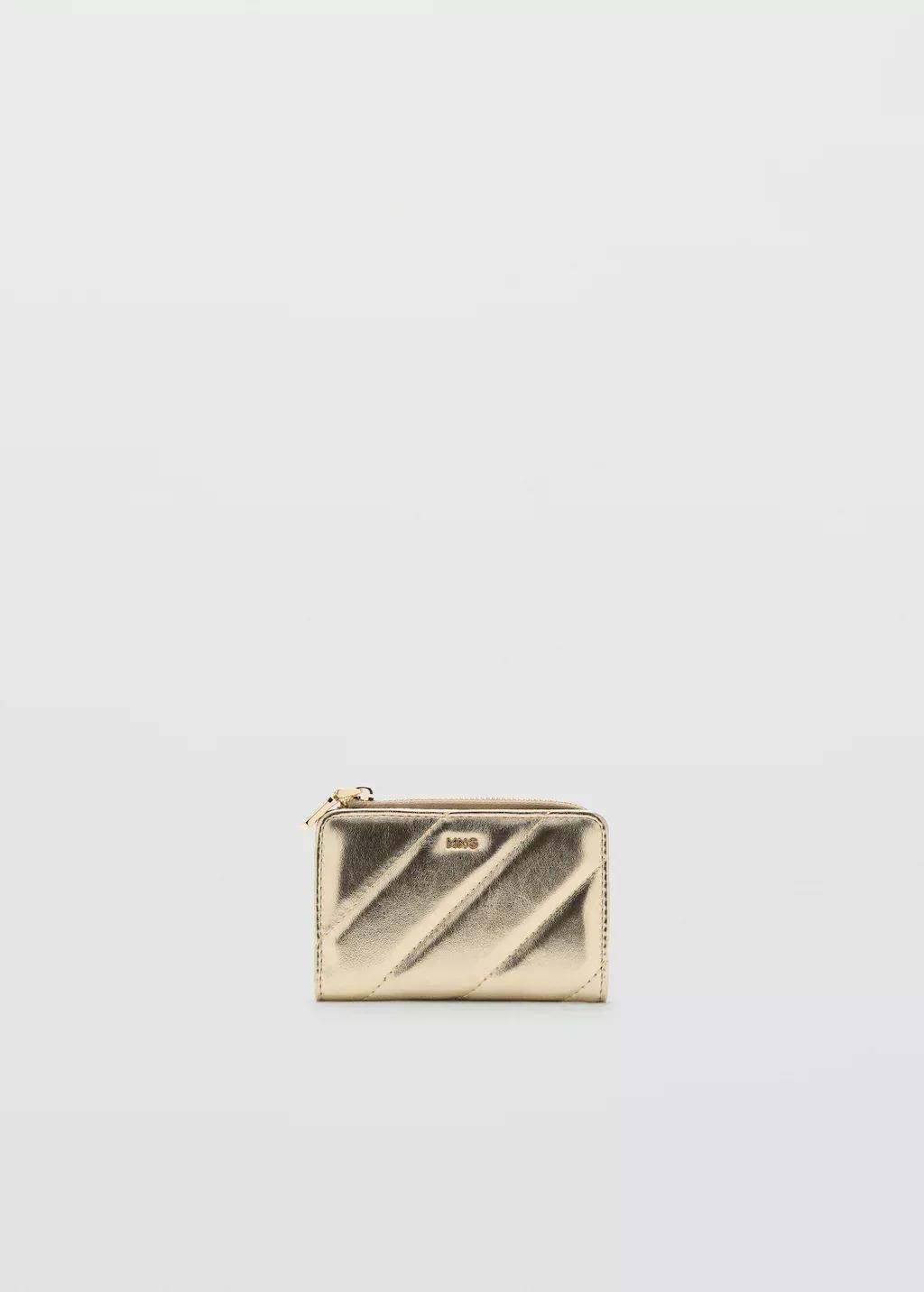 Gold Small Padded Wallet, Gold, large image number 3
