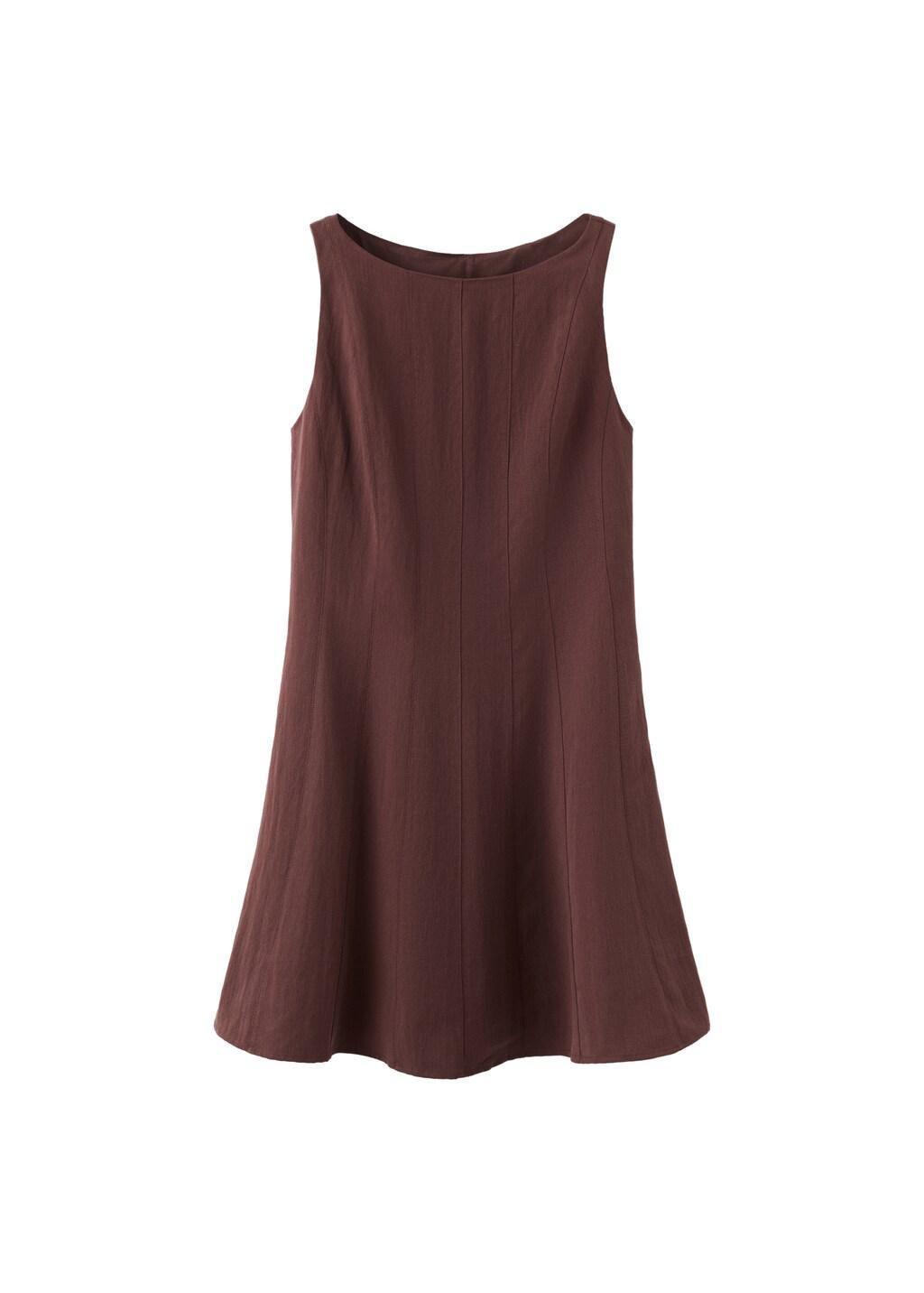 Brown Lyocell Dress With Stitching, 0201_30, large image number 6