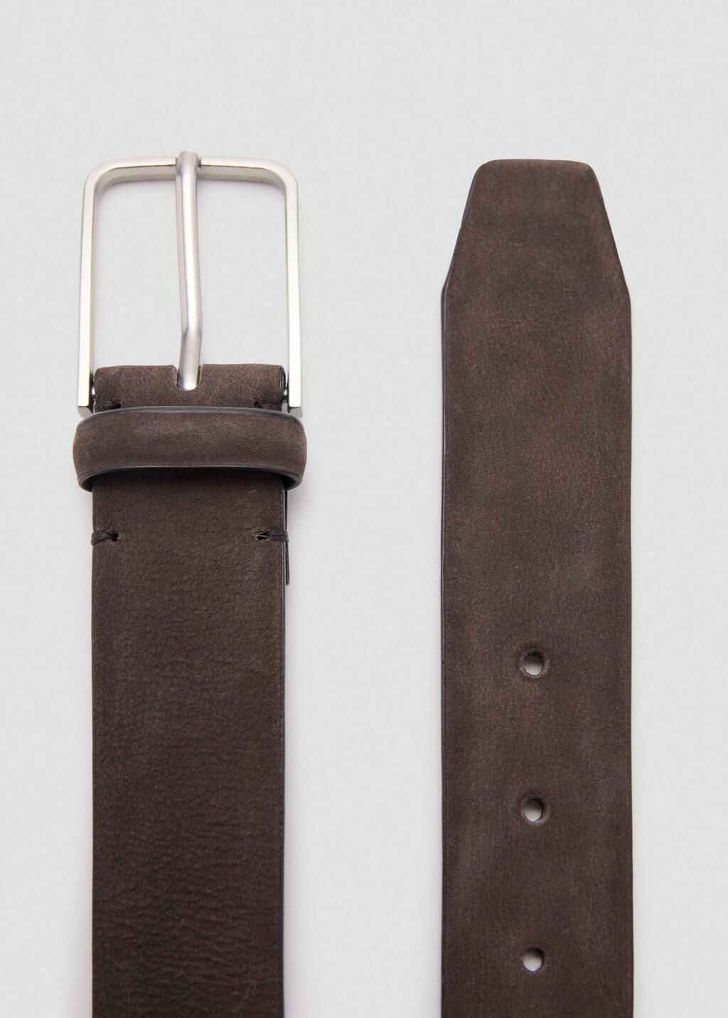 Brown Nappa Leather Belt, Dark Brown, large image number 0