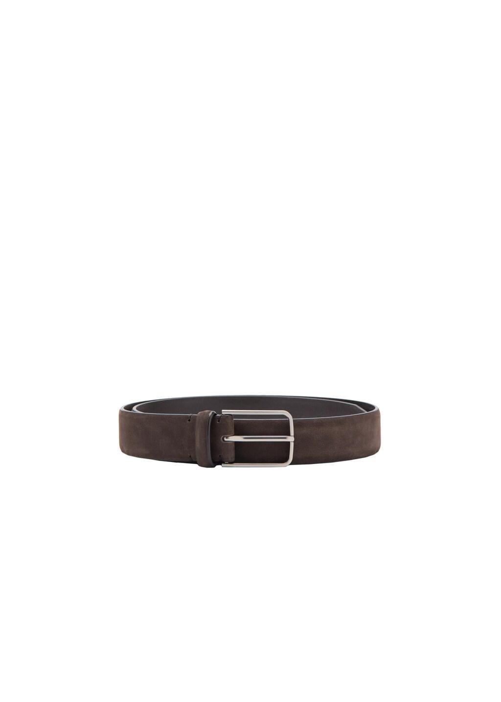 Brown Nappa Leather Belt, Dark Brown, large image number 2