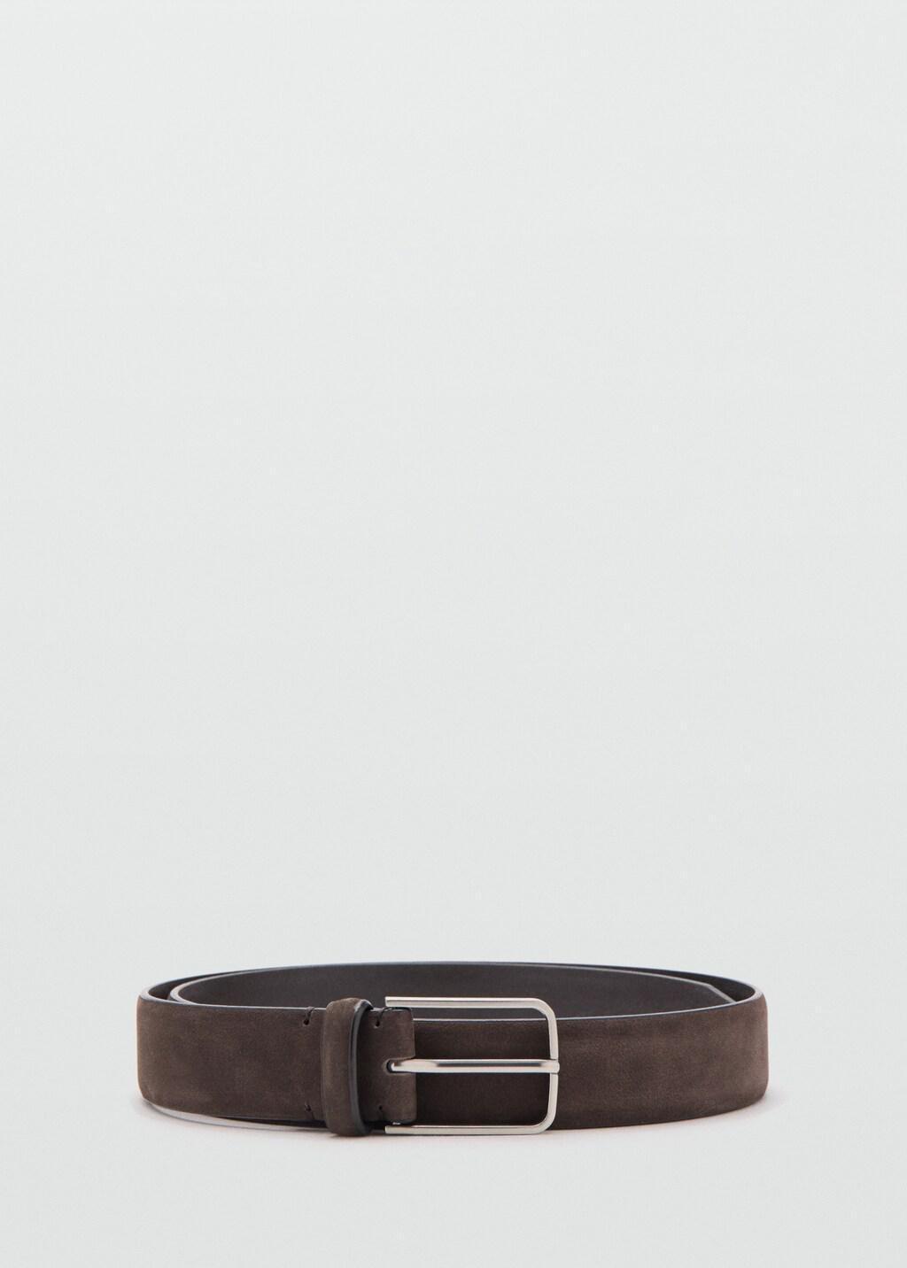 Brown Nappa Leather Belt, Dark Brown, large image number 3