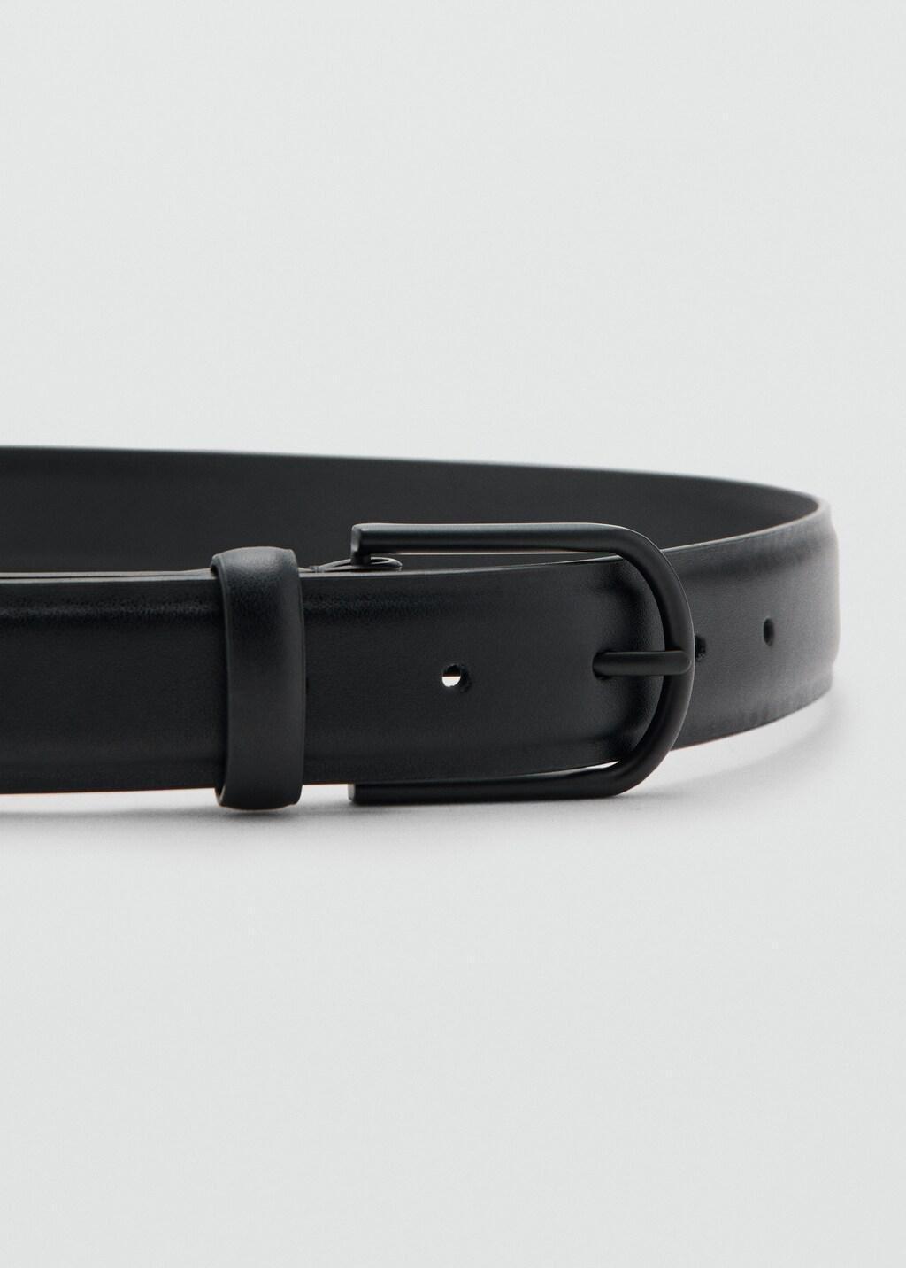 Black Nappa Leather Belt, Black, large image number 0