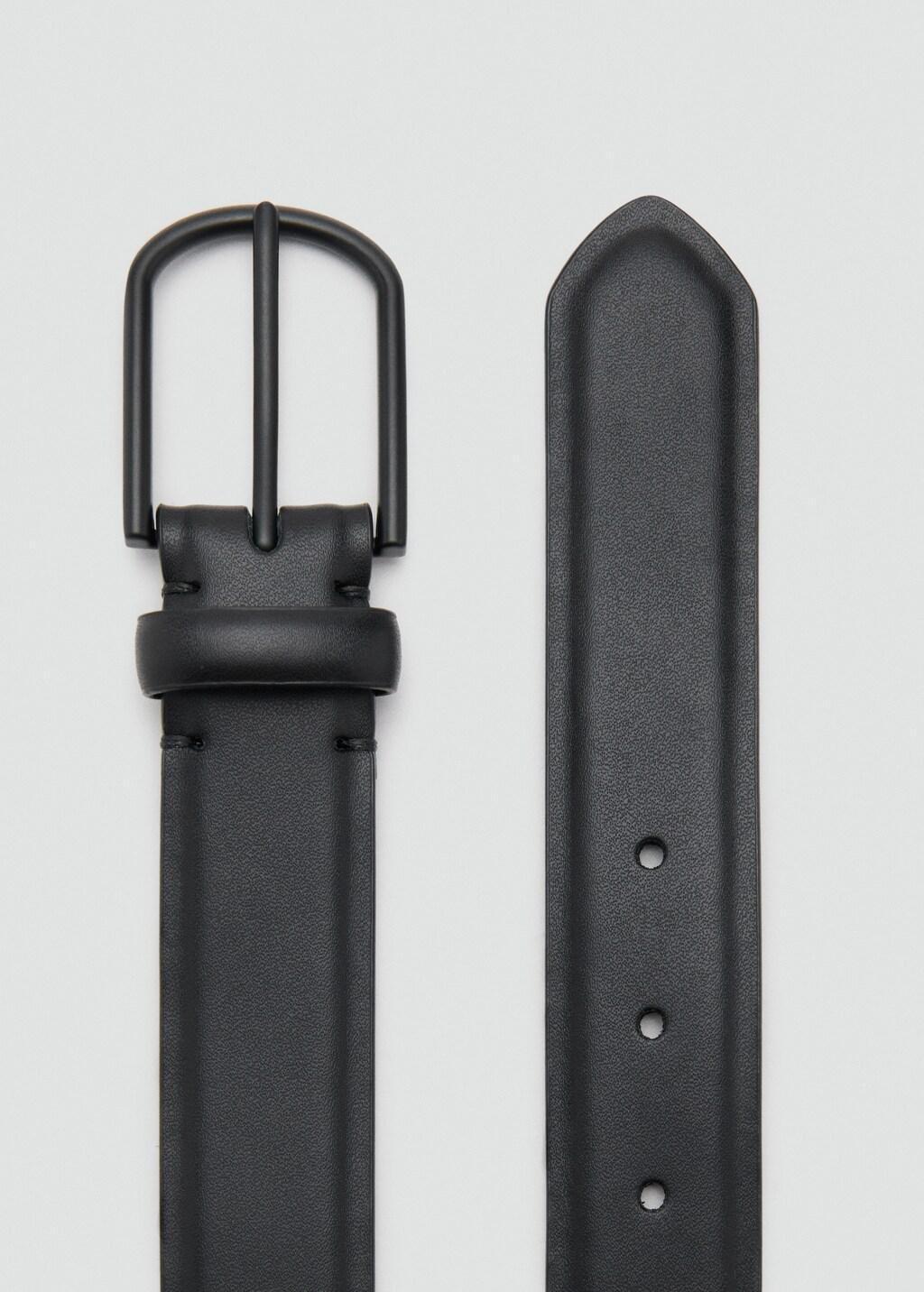 Black Nappa Leather Belt, Black, large image number 1