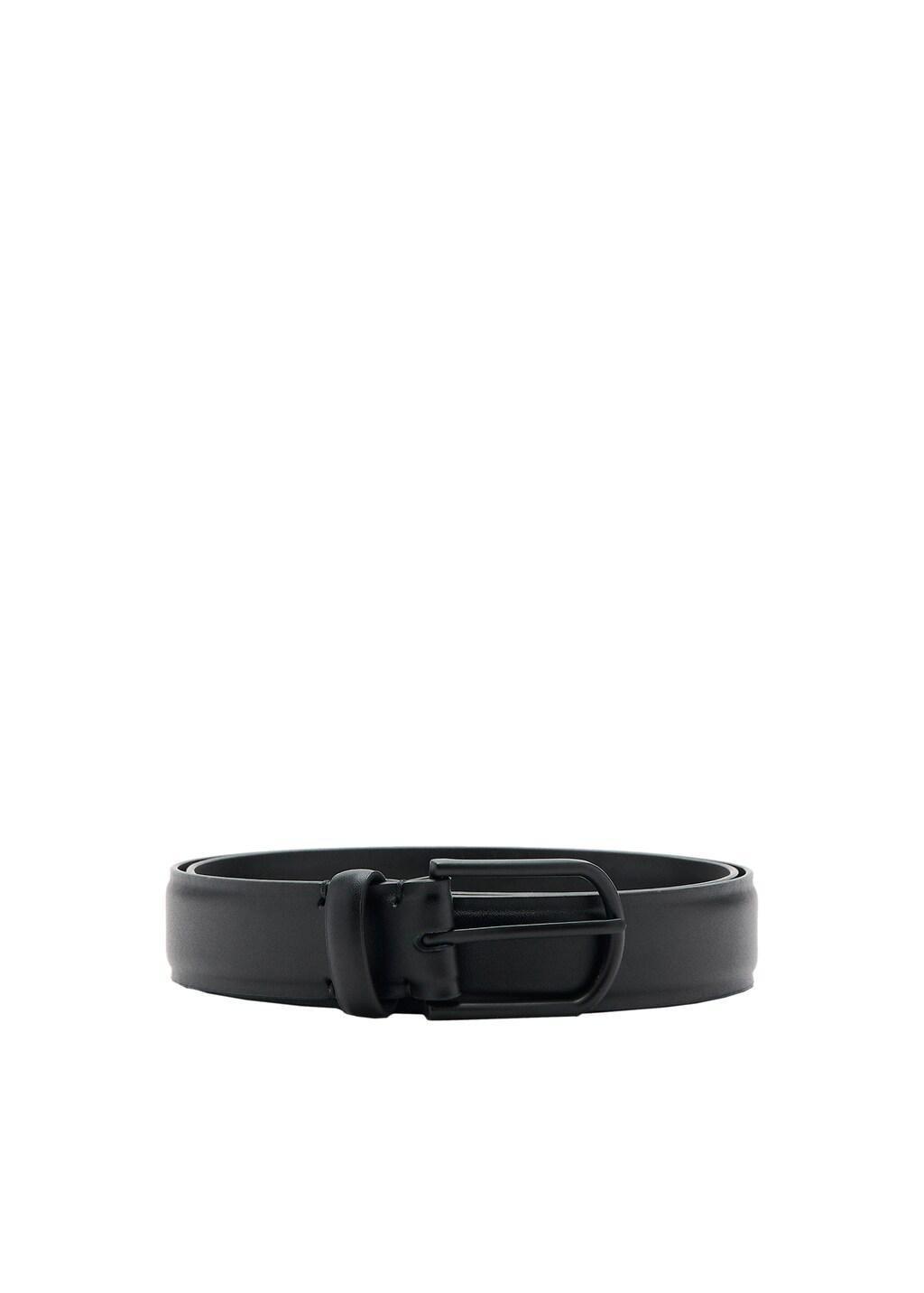 Black Nappa Leather Belt, Black, large image number 2