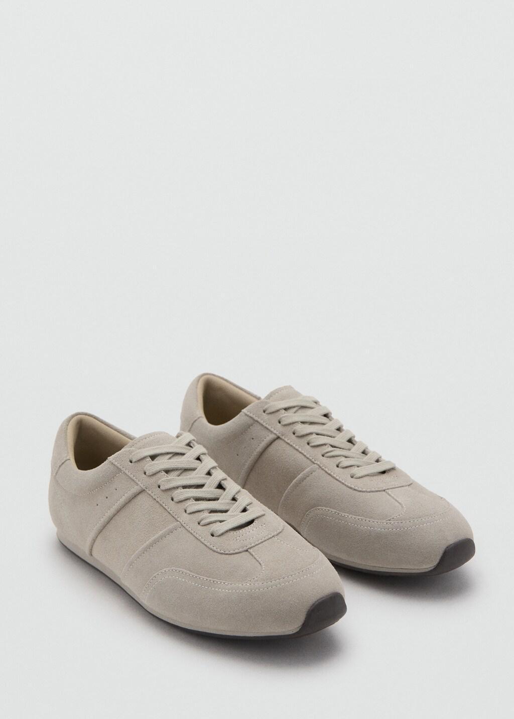 Grey Suede Trainers, Grey, large image number 0