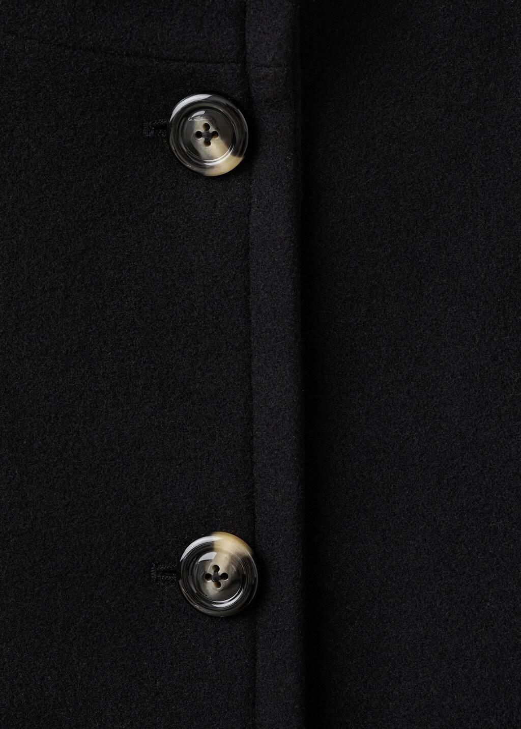 Black Wool-Blend Funnel-Neck Coat, 0201_99, large image number 0