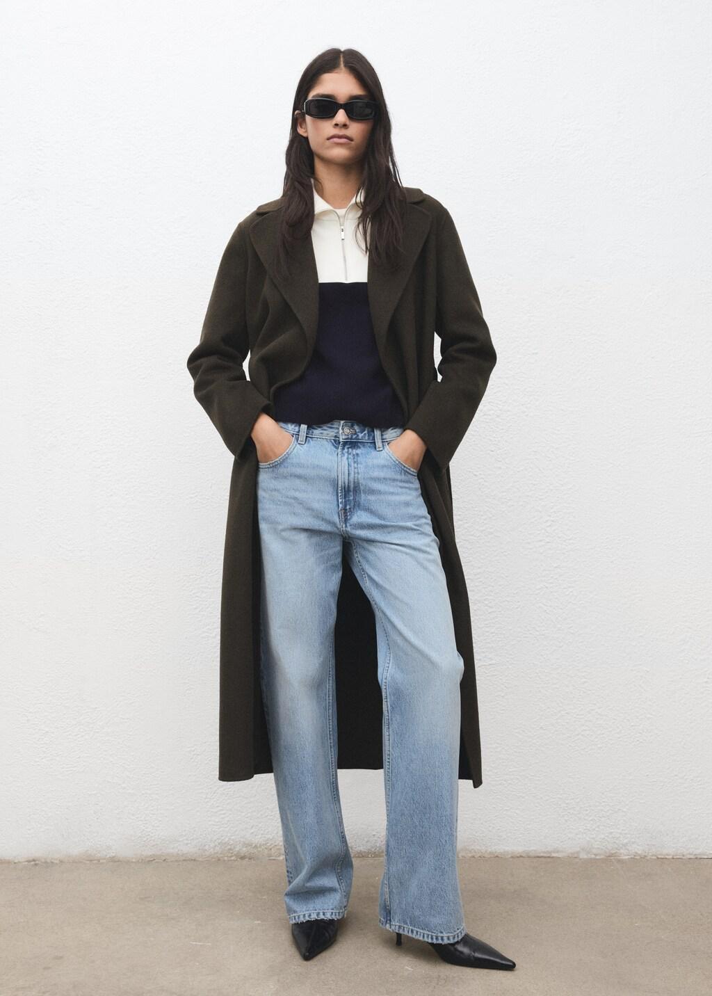 Navy Bicolour High Collar Sweater, Navy, large image number 0