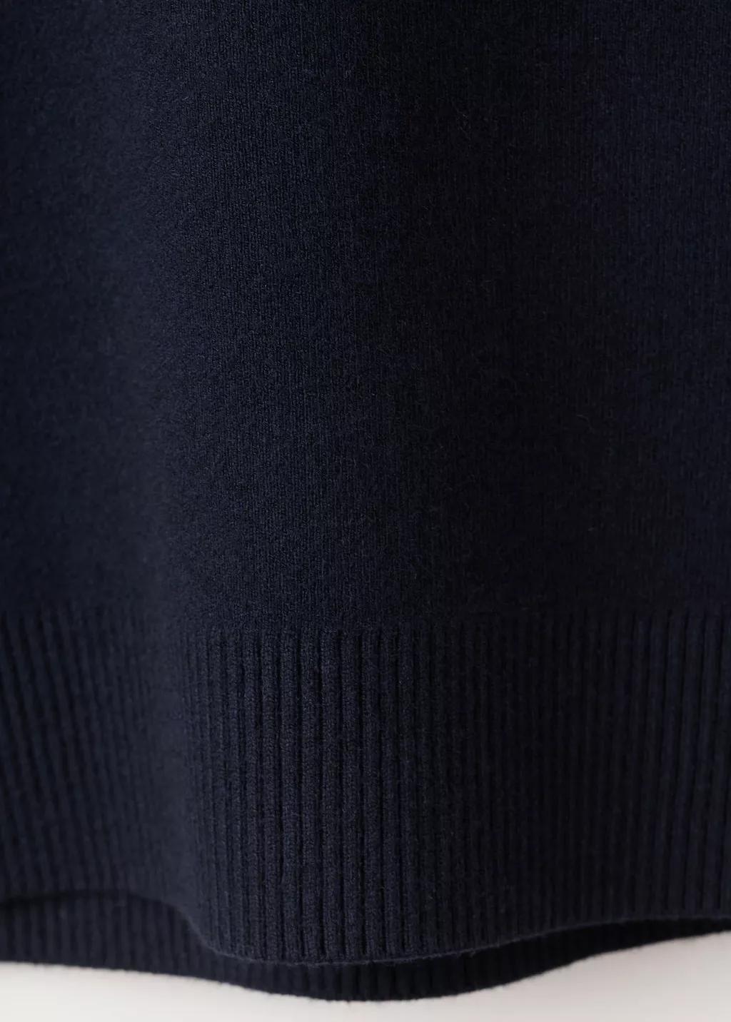 Navy Bicolour High Collar Sweater, Navy, large image number 5
