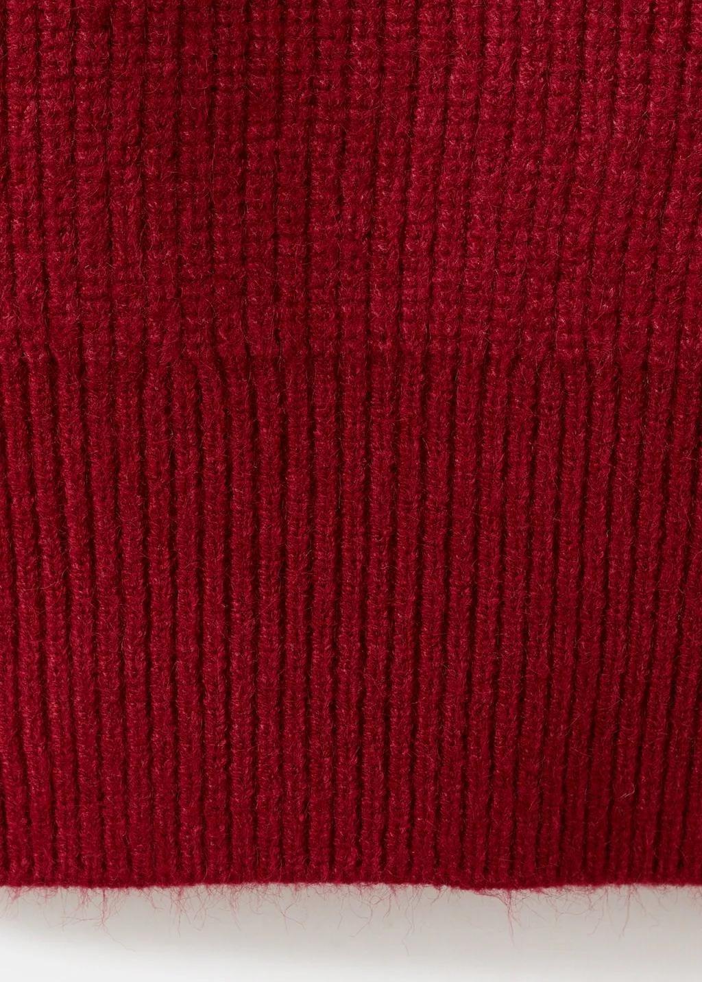 Red Funnel-Neck Zip Sweater, Dark Red, large image number 10