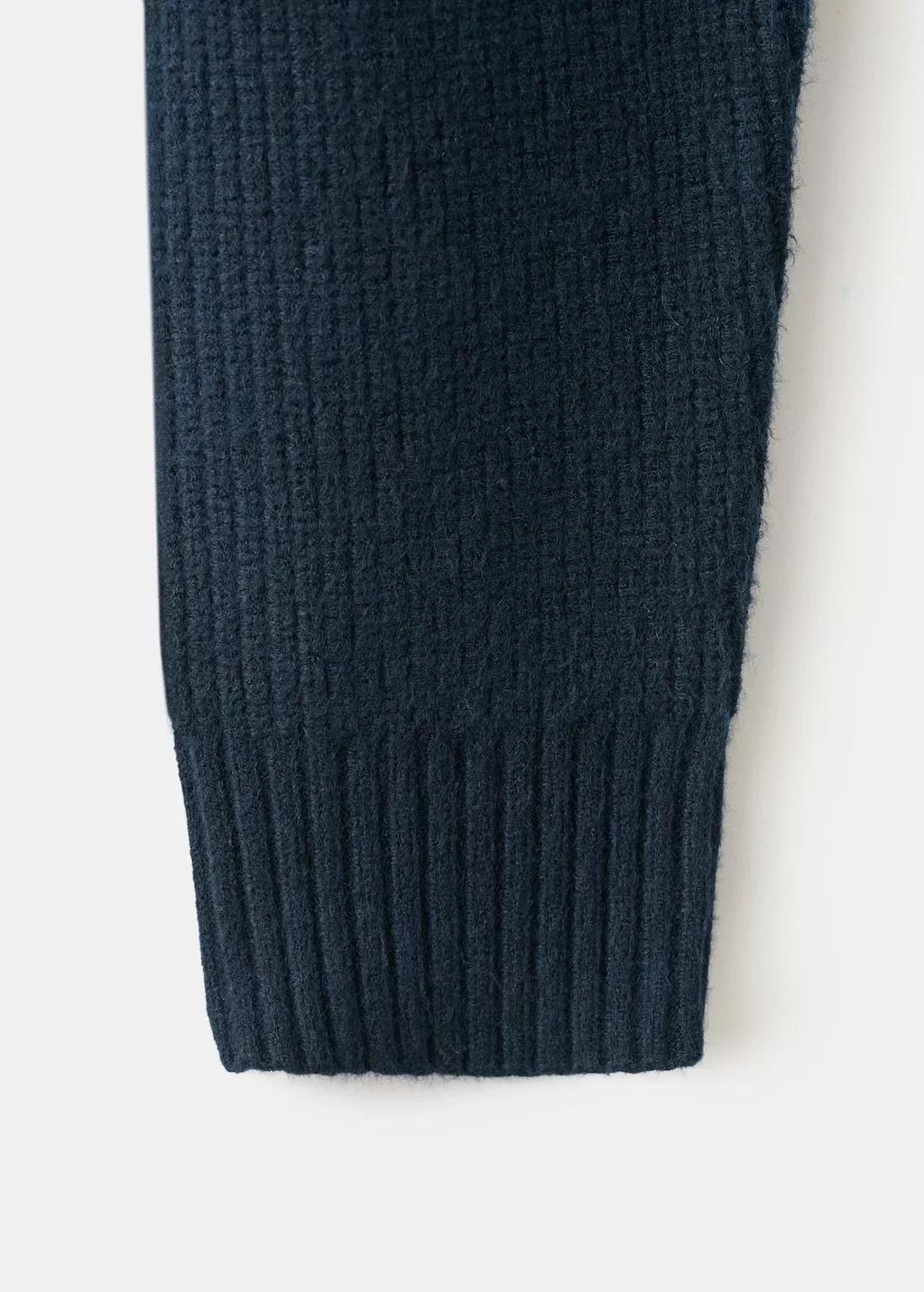 Navy Knitted Sweater With Perkins Neck, Navy, large image number 5