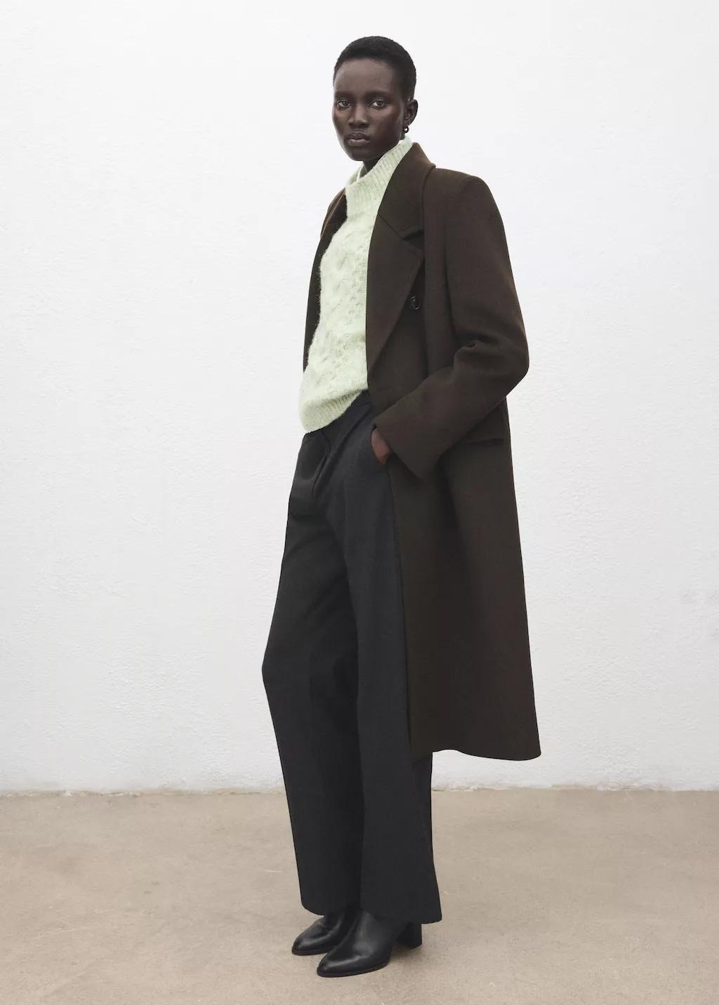 Green Braided Sweater With Perkins Neck, Turquoise - Aqua, medium