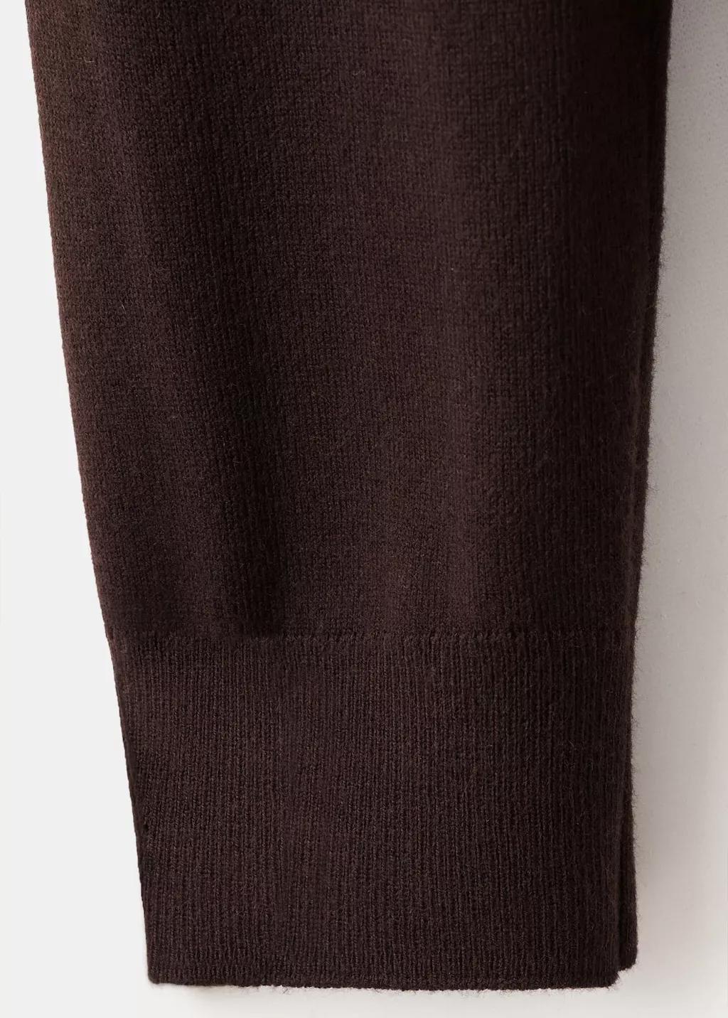 Brown Turtleneck Knitted Sweater, Dark Brown, large image number 5
