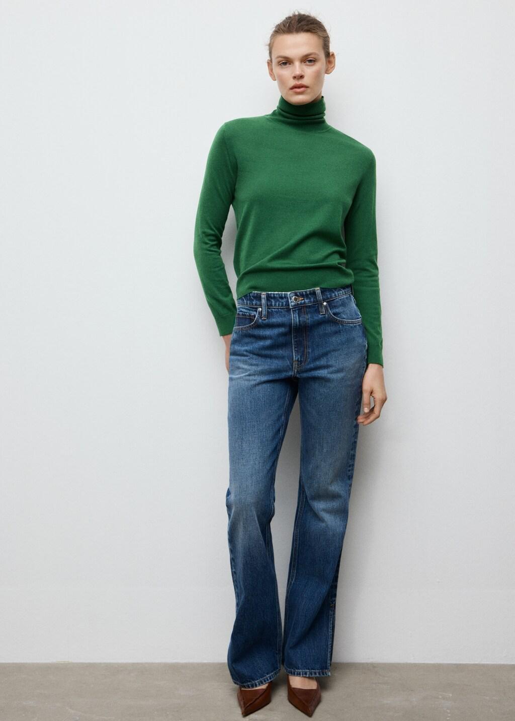 Green Turtleneck Knitted Sweater, 0201_49, large image number 0