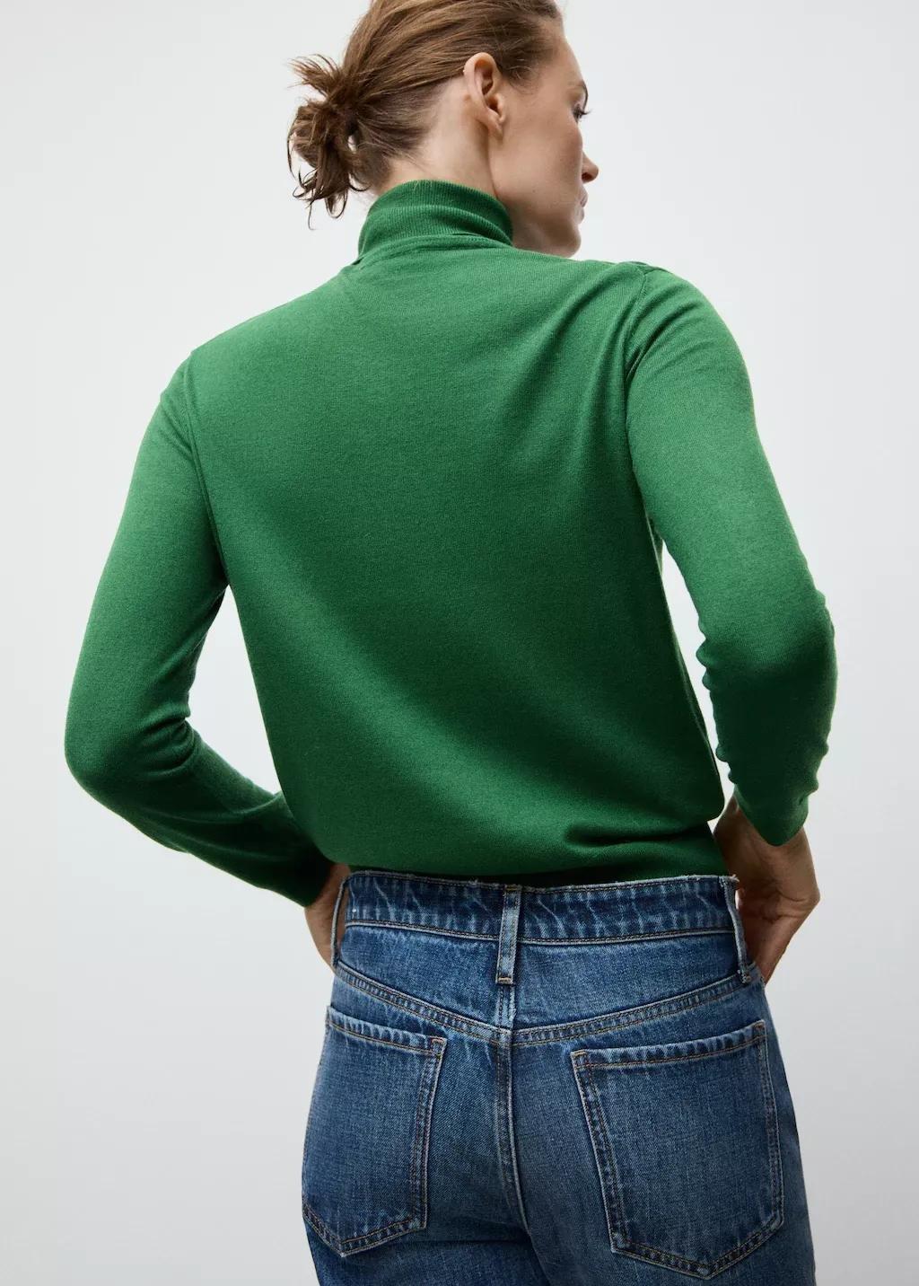 Green Turtleneck Knitted Sweater, 0201_49, medium