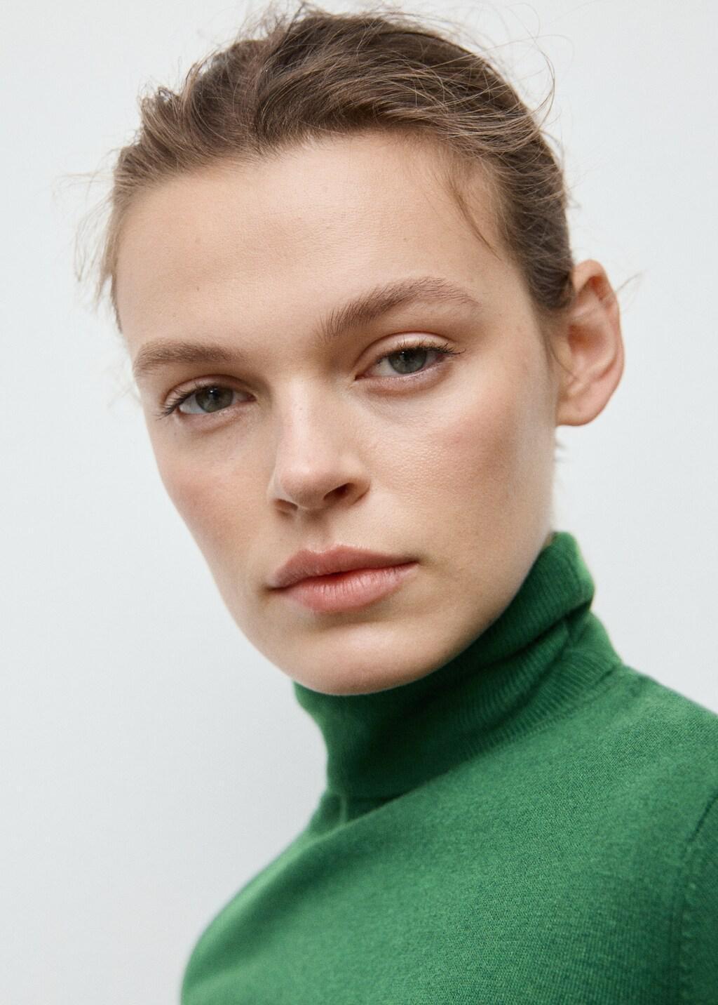 Green Turtleneck Knitted Sweater, 0201_49, large image number 4