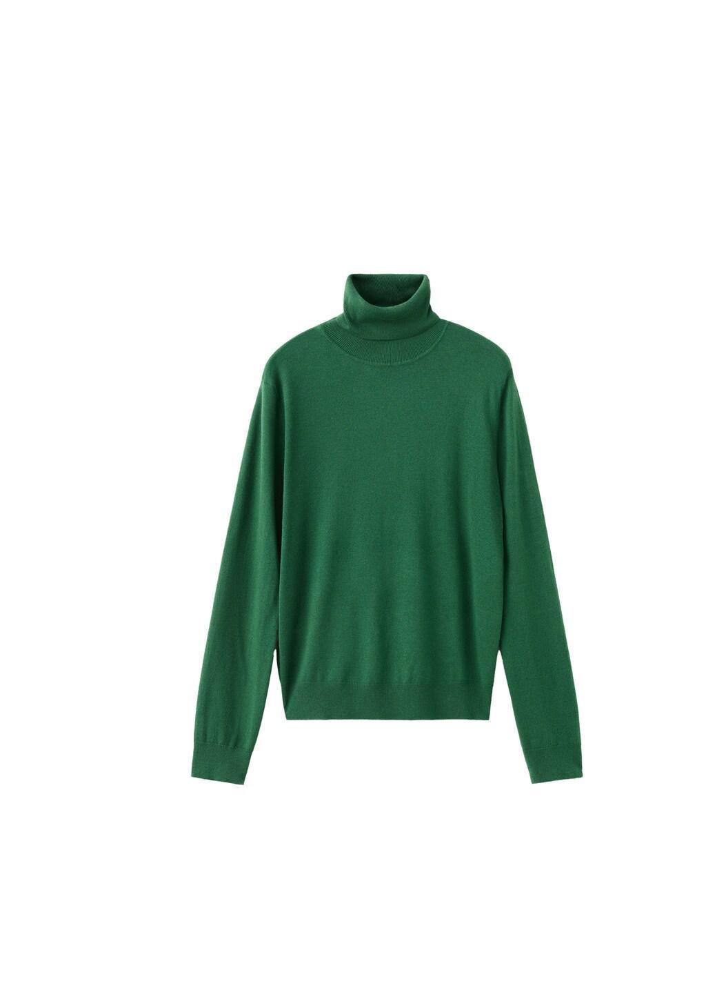 Green Turtleneck Knitted Sweater, 0201_49, large image number 6