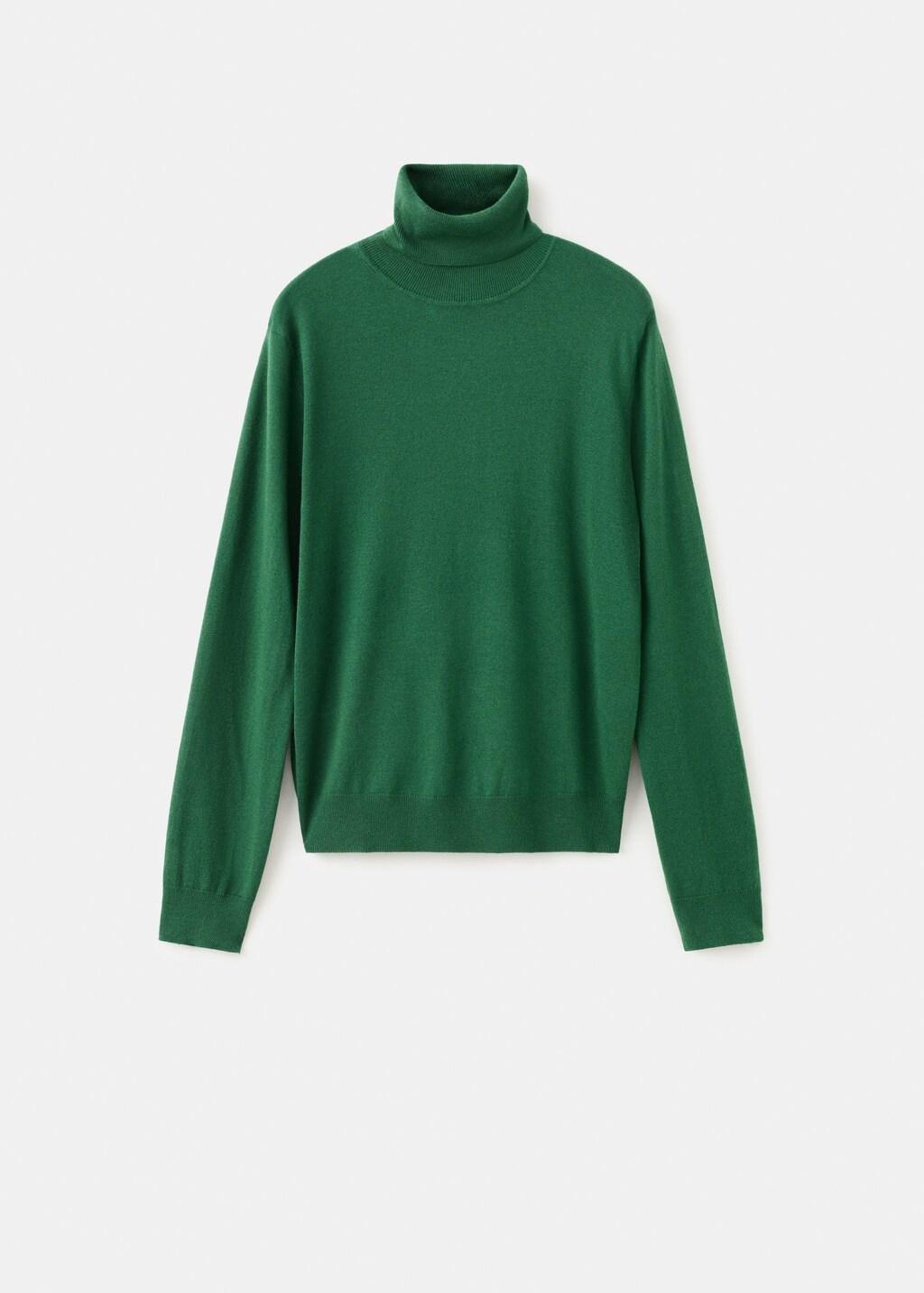 Green Turtleneck Knitted Sweater, 0201_49, large image number 7