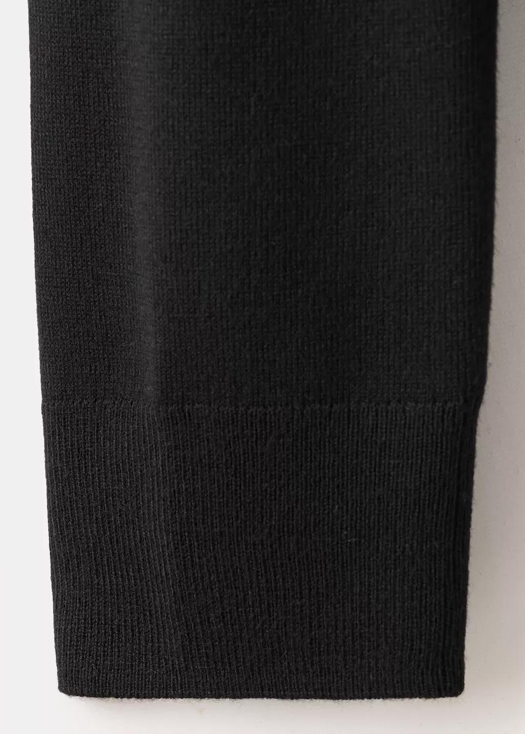 Black Turtleneck Knitted Sweater, Black, large image number 5