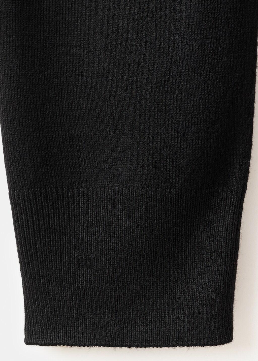 Black Fine-Knit Crew-Neck Sweater, Black, large image number 5