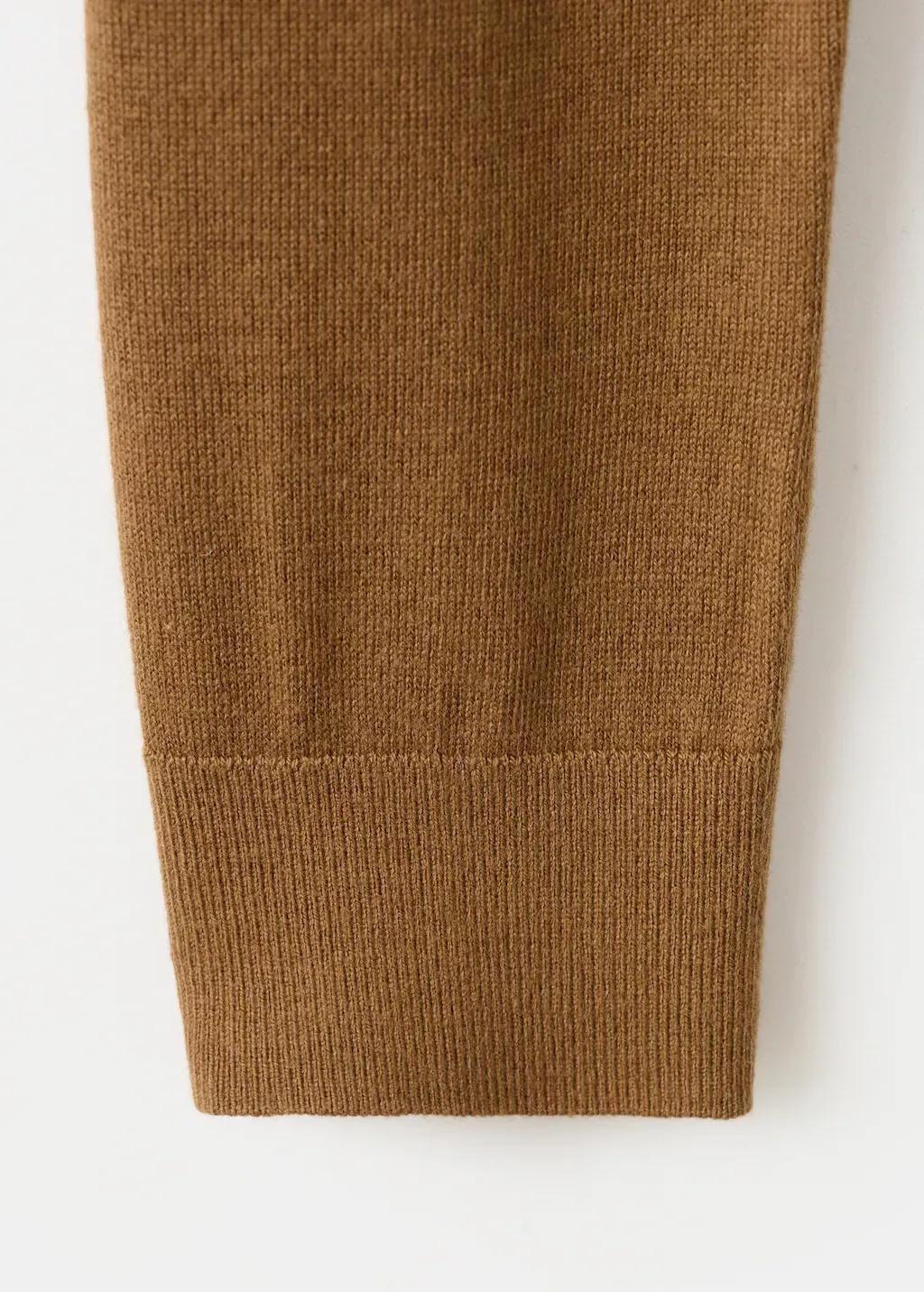 Brown V-Neck Knit Sweater, Medium Brown, large image number 5