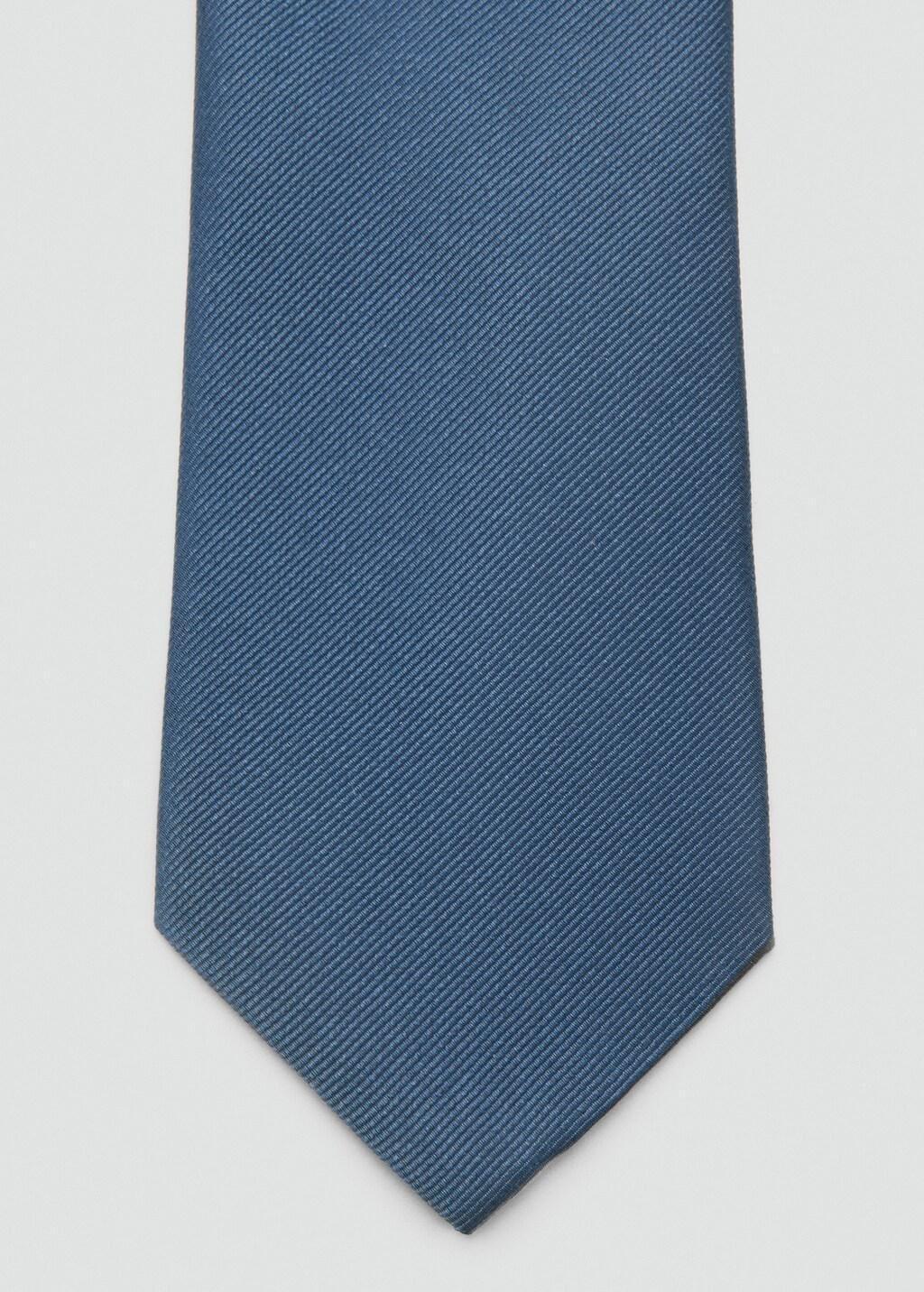 Blue Plain Silk Tie, 0201_50, large image number 1
