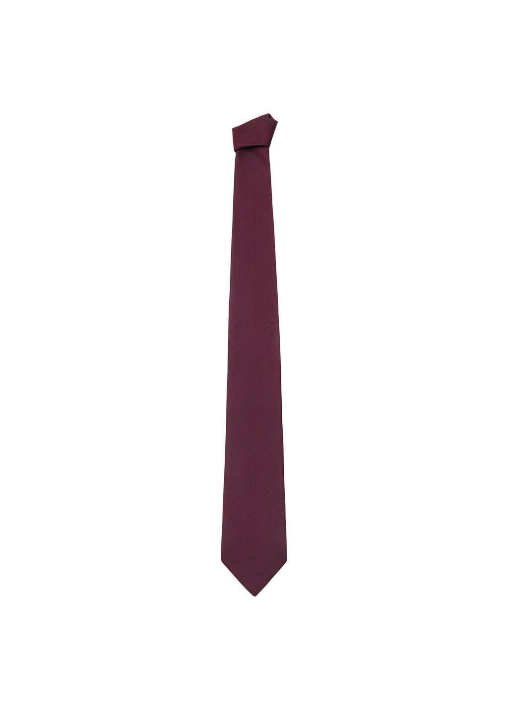 Red Plain Silk Tie, Dark Red, large image number 2