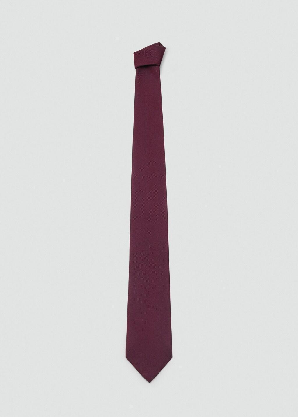 Red Plain Silk Tie, Dark Red, large image number 3