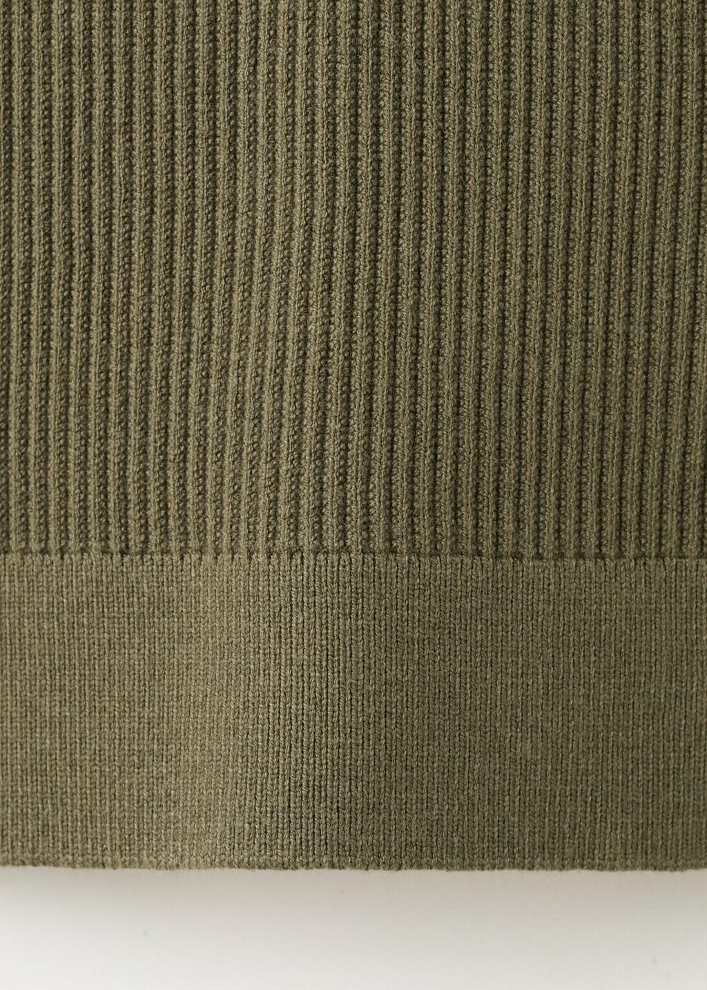 Green Fine Rib-Knit Cotton Sweater, Dark Green, large image number 5