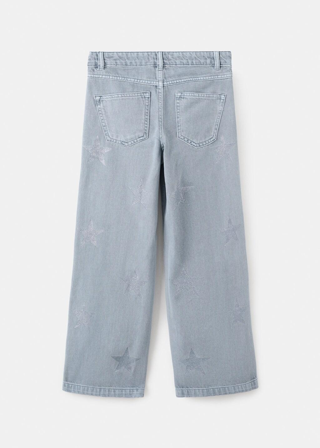 Blue Jeans With Glitter Star Detailing, Kids Girl, Medium Blue, large image number 2
