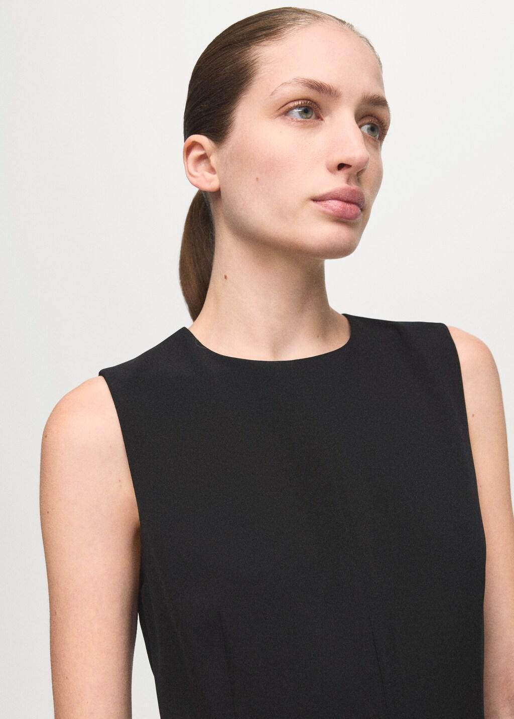 Black Long Suit-Style Jumpsuit, Black, large image number 4