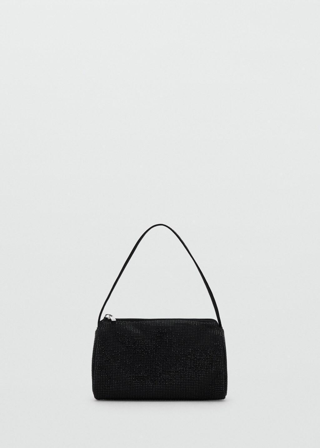 Black Handbag With Rhinestones, Black, large image number 3