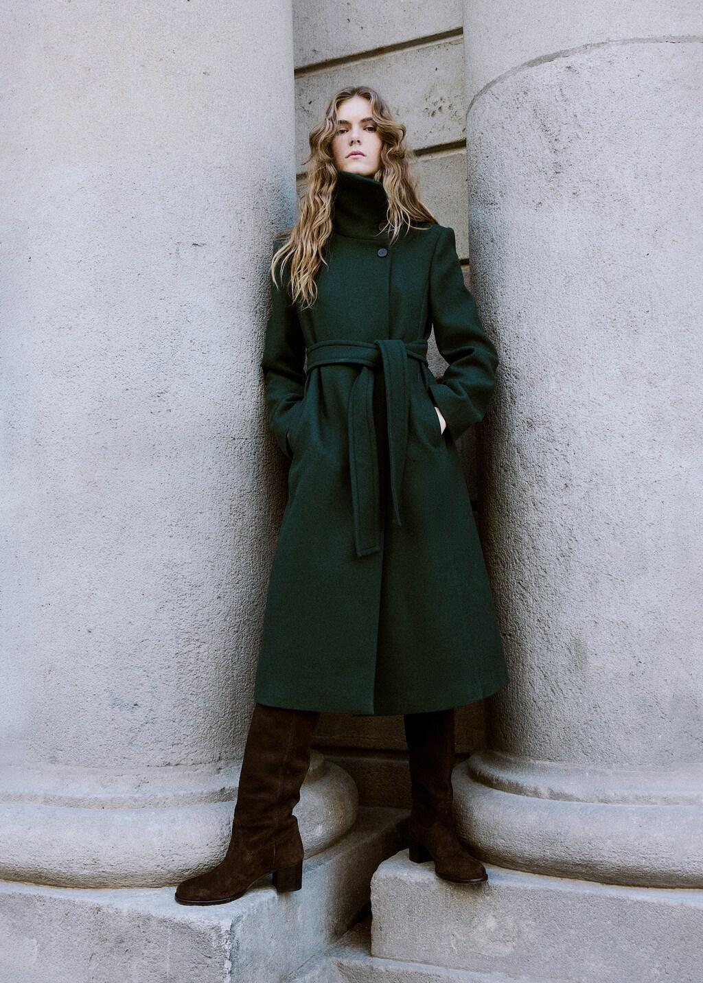 GREEN Manteco wool coat with belt, 0201_43, large image number 0