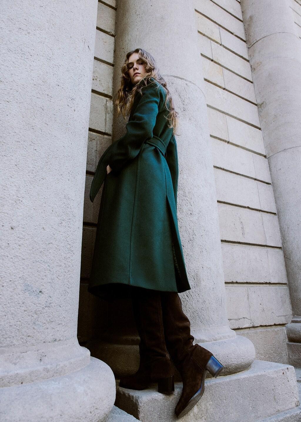GREEN Manteco wool coat with belt, 0201_43, large image number 3