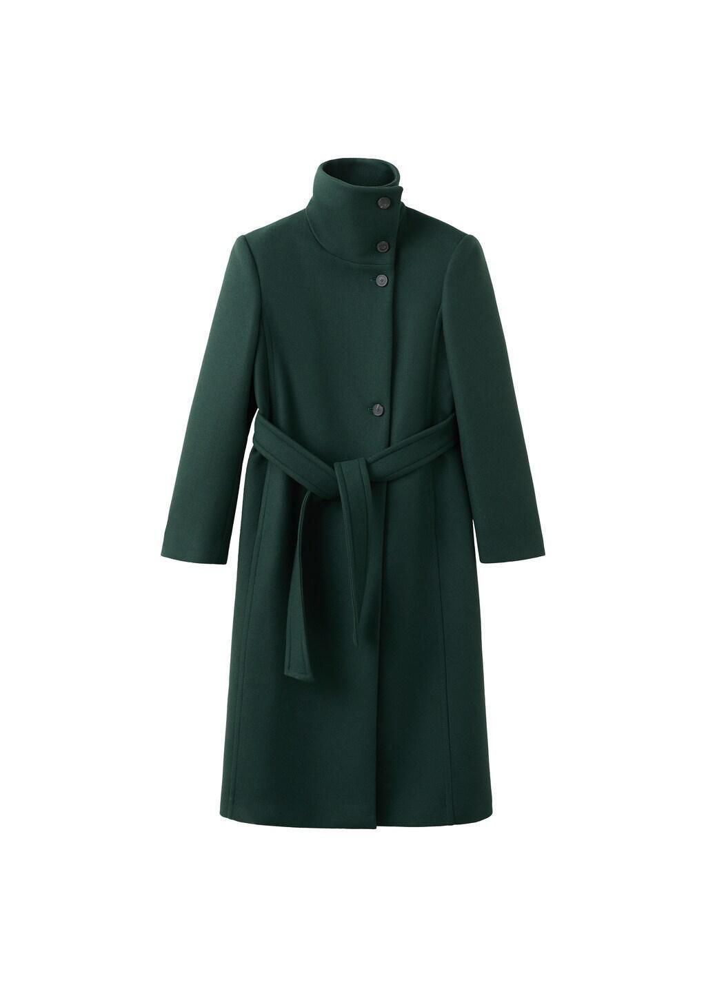 Green Manteco Wool Coat With Belt, 0201_43, large image number 8