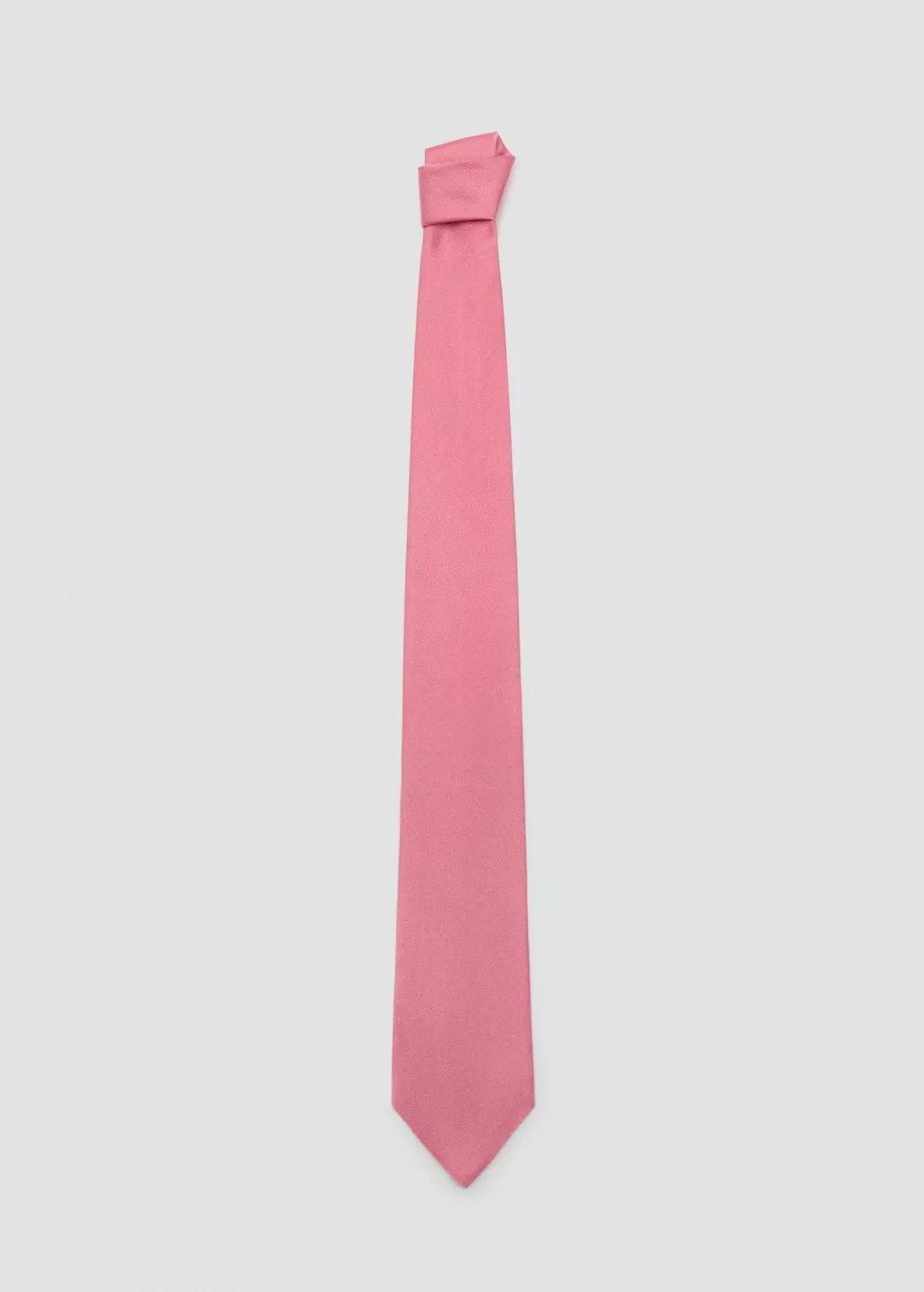 LT-PASTEL PINK Plain silk tie, Light-Pastel Pink, large image number 3