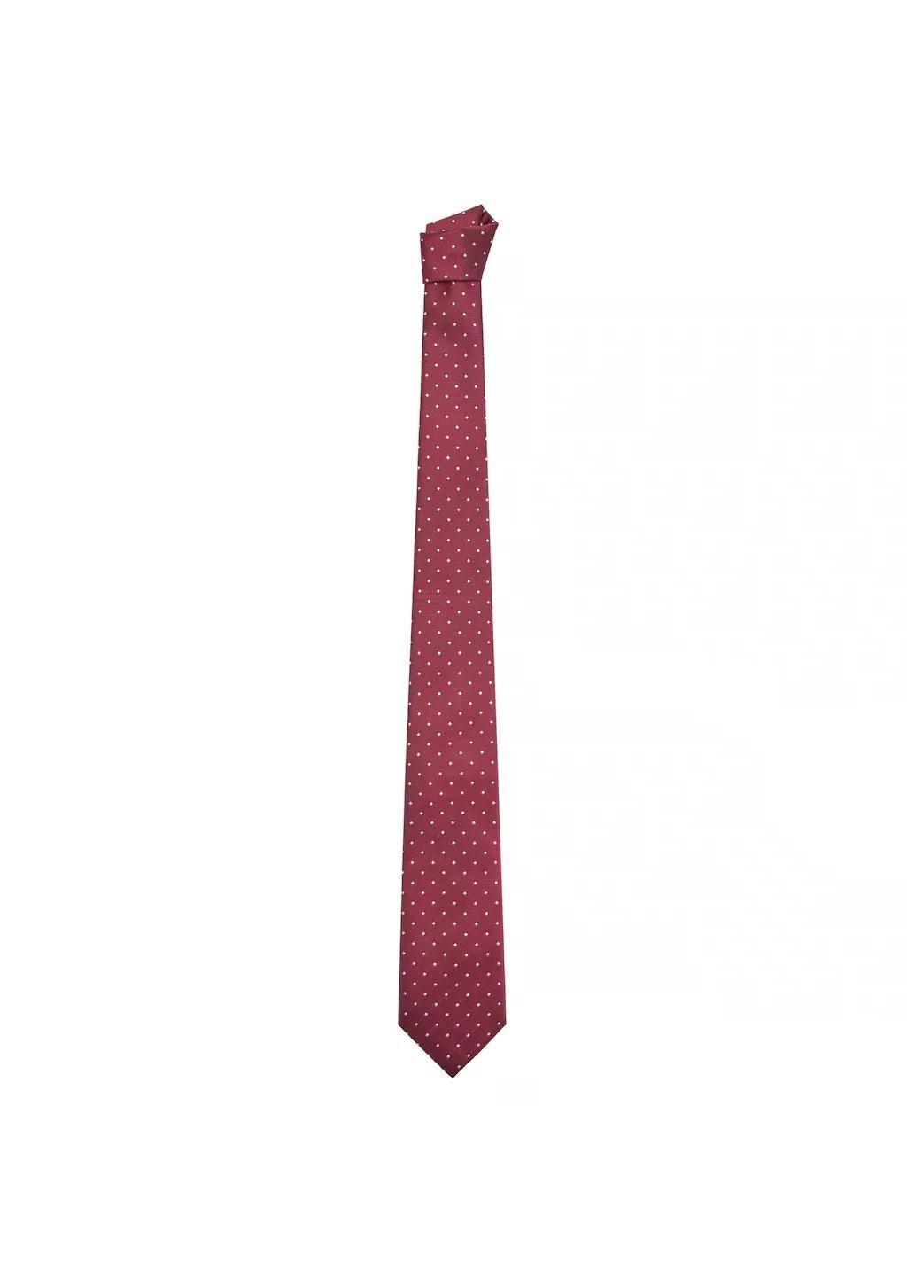 DARK RED Polka-dot silk tie, Dark Red, large image number 1